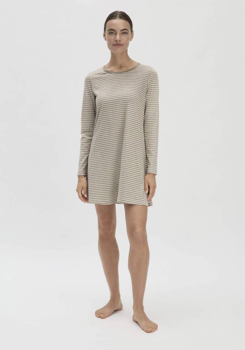 hessnatur Damen Nachthemd Relaxed PURE COTTON aus Bio-Baumwolle - beige Grösse42 von hessnatur