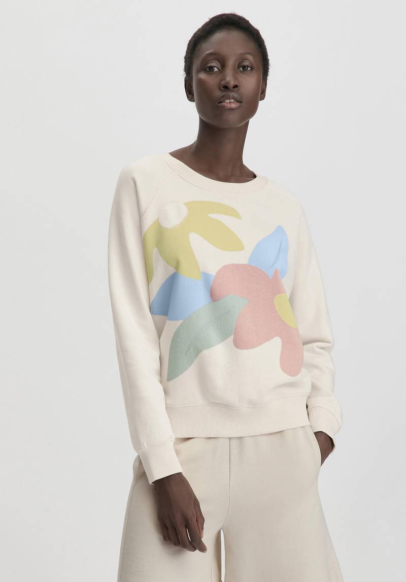hessnatur Damen Print Sweatshirt Oversize aus Bio-Baumwolle - naturfarben GrösseL von hessnatur