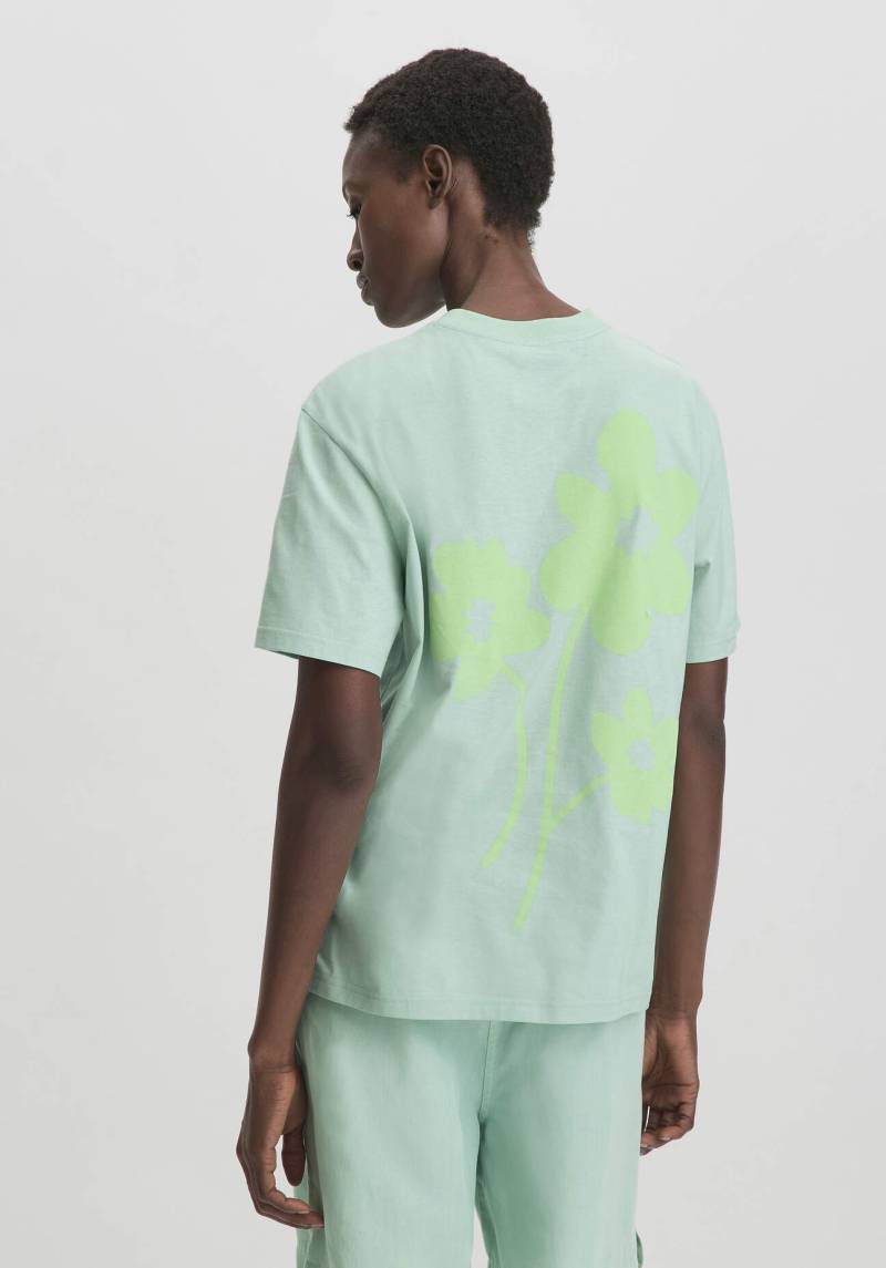 hessnatur Damen Print T-Shirt Oversize aus Bio-Baumwolle - grün Grösse42 von hessnatur
