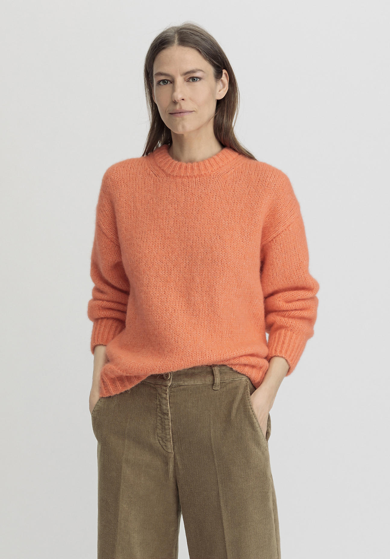 hessnatur Damen Pullover Relaxed aus Alpaka mit Bio-Baumwolle - orange GrösseL hessnatur Damen Pullover Relaxed aus Alpaka mit Bio-Baumwolle - orange GrösseL von hessnatur