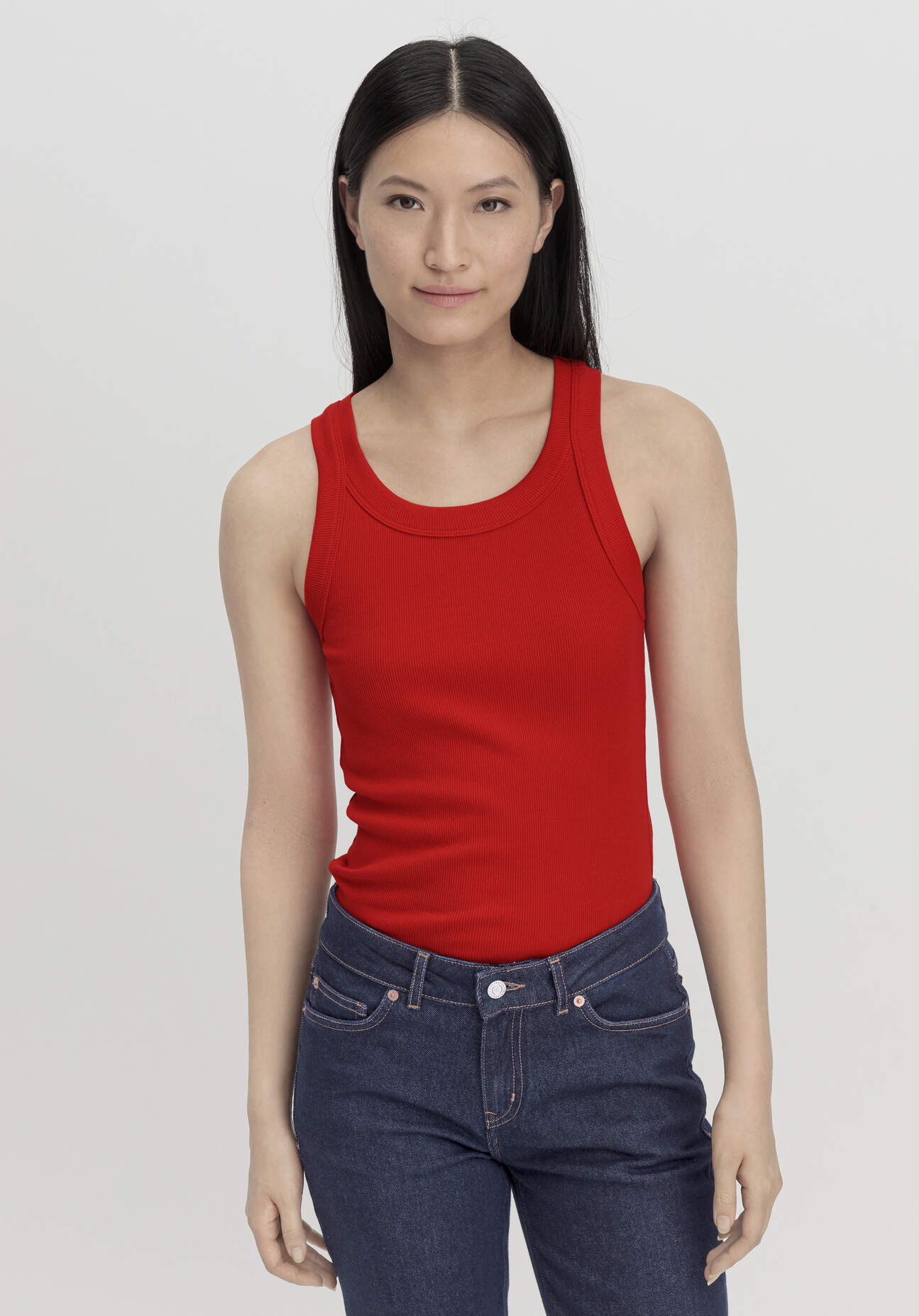 hessnatur Damen Rib Top Slim aus Bio-Baumwolle - rot Grösse34 hessnatur Damen Rib Top Slim aus Bio-Baumwolle - rot Grösse34 von hessnatur