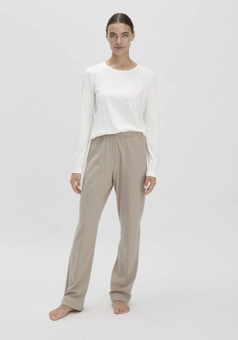 hessnatur Damen Schlafhose Regular PURE COTTON - beige Grösse48 von hessnatur