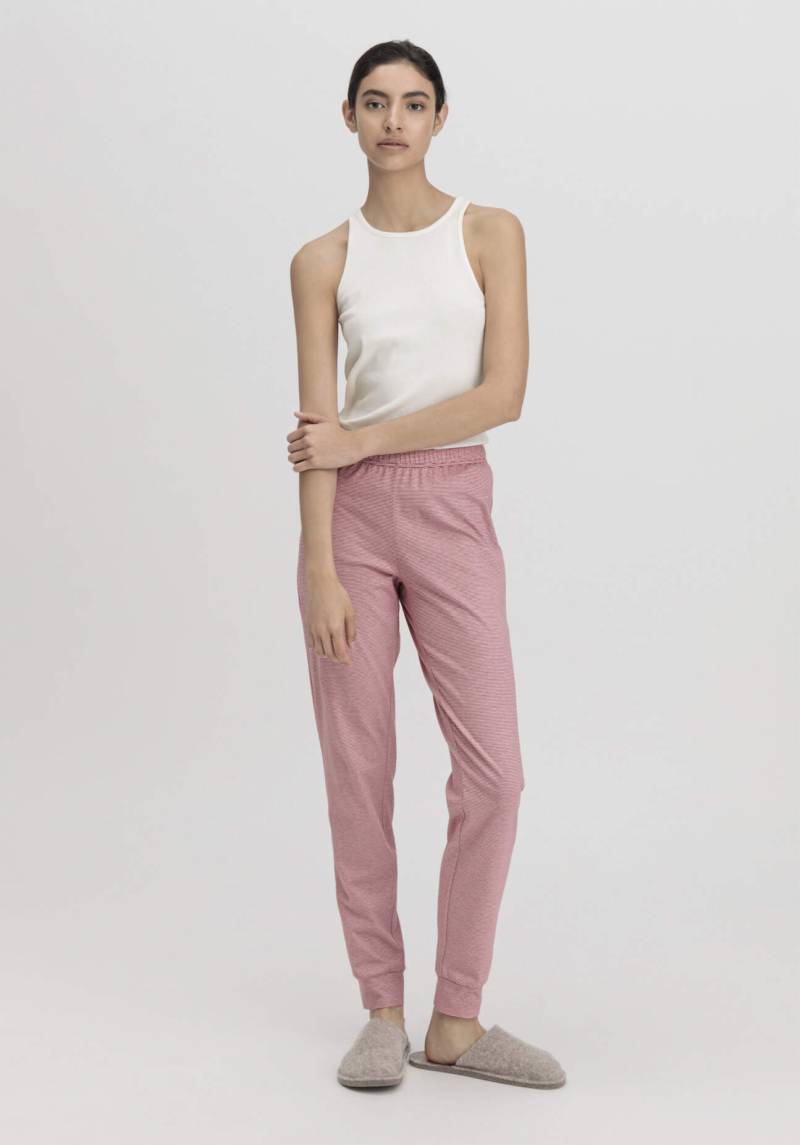 hessnatur Damen Schlafhose Slim PURE COTTON aus Bio-Baumwolle - rot Grösse44 von hessnatur
