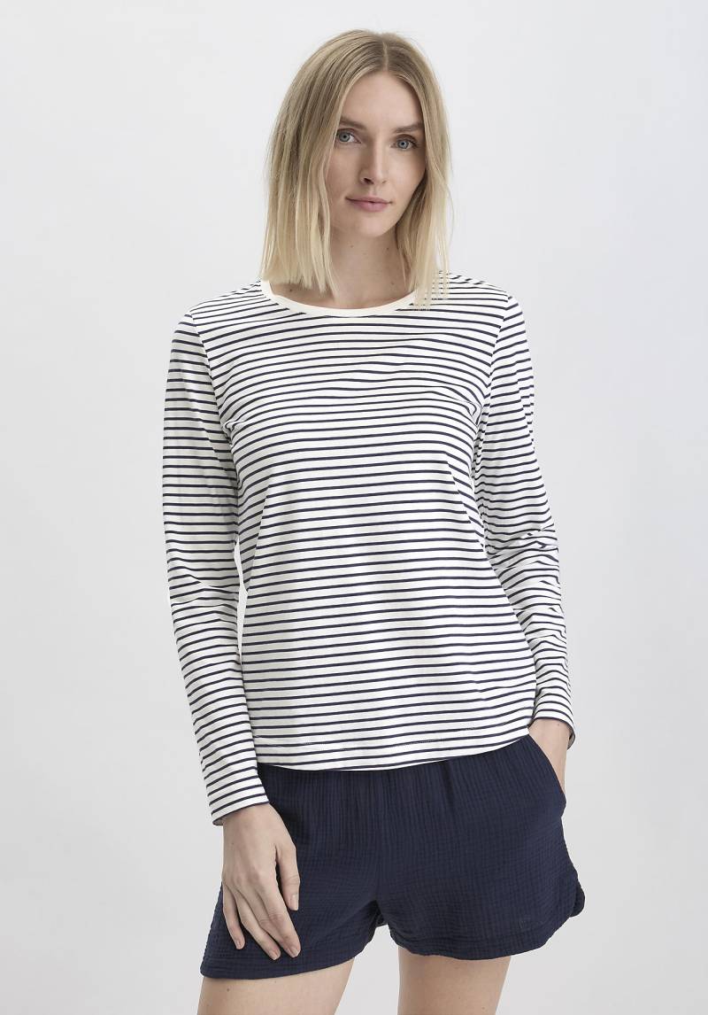 hessnatur Damen Schlafshirt Regular PURE COTTON - blau Grösse38 von hessnatur