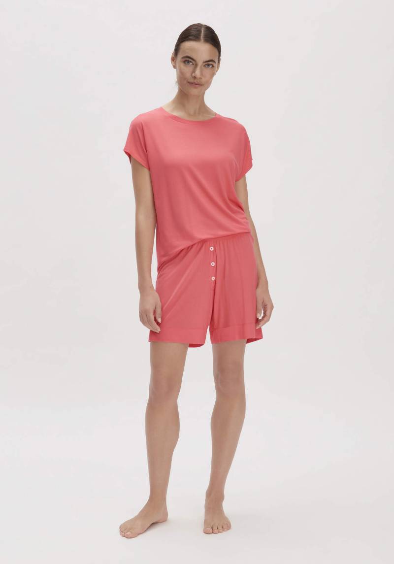 hessnatur Damen Schlafshorts Regular PURE FLOW aus TENCEL™ Modal - rot Grösse46 von hessnatur