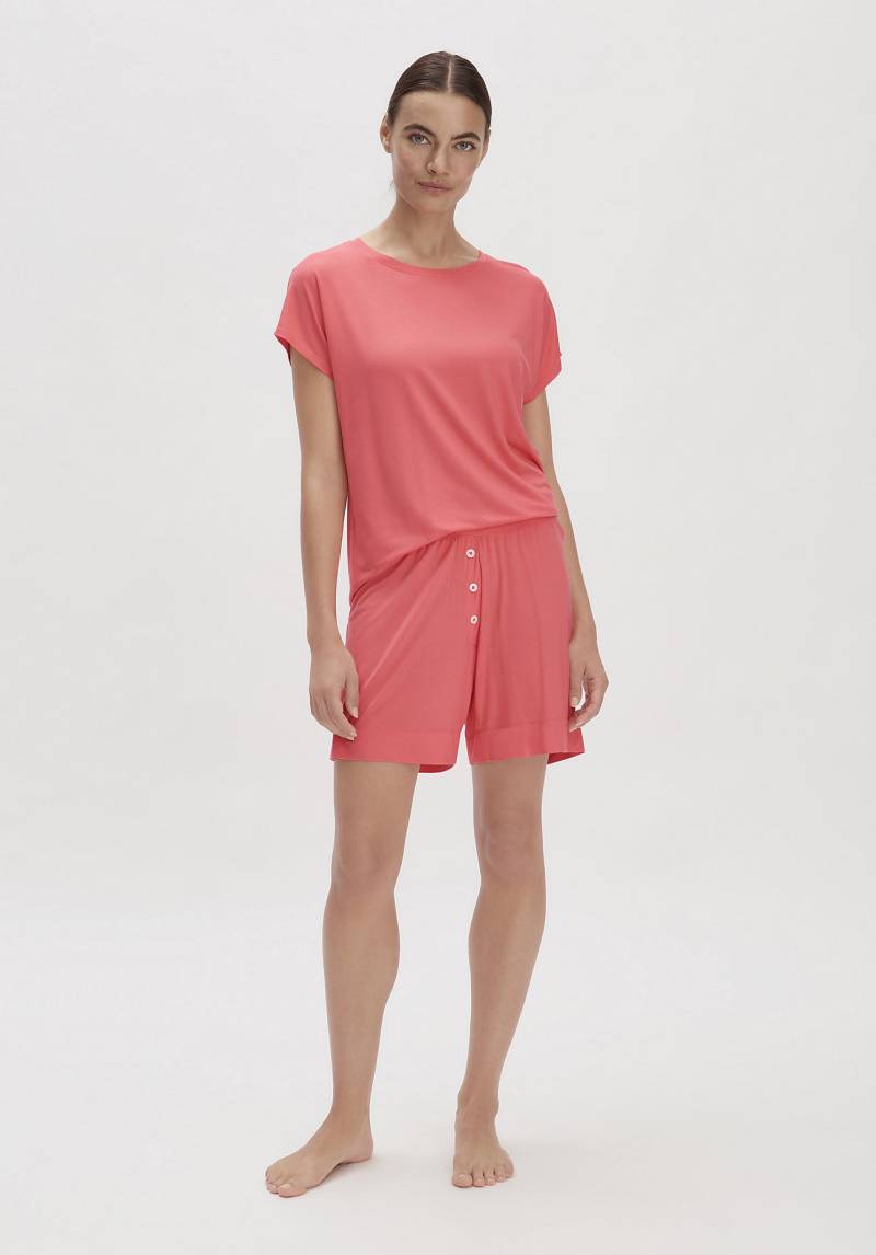 hessnatur Damen Schlafshorts Regular PURE FLOW aus TENCEL™ Modal - rot Grösse48 von hessnatur