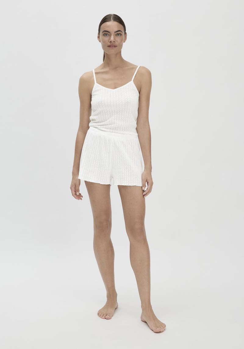 hessnatur Damen Schlafshorts Regular PURE POINTELLE aus Bio-Baumwolle - weiß Grösse36 von hessnatur