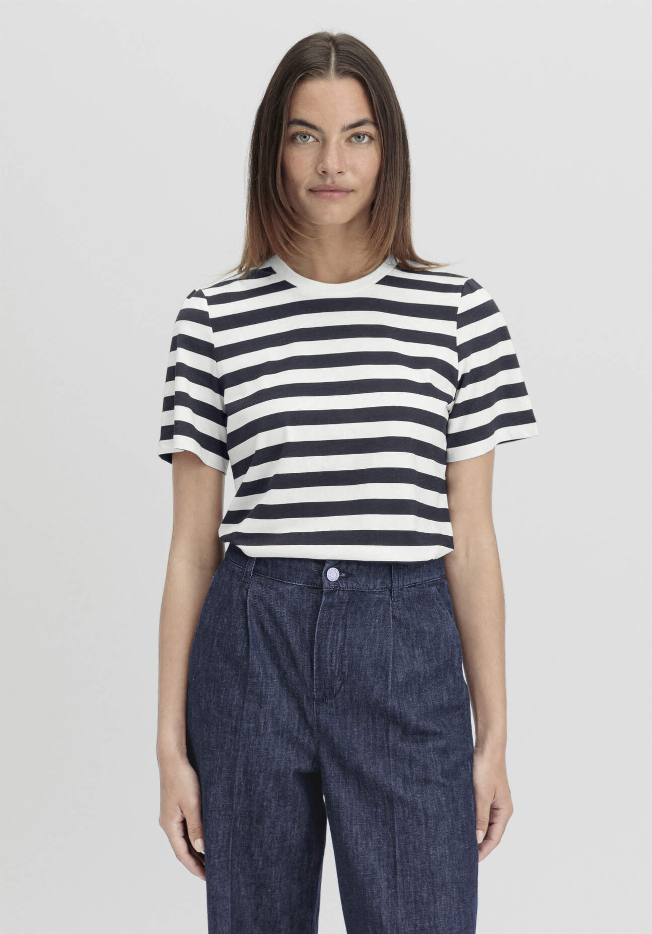 hessnatur Damen Shirt Streifen Regular aus Bio-Baumwolle - blau Grösse34 hessnatur Damen Shirt Streifen Regular aus Bio-Baumwolle - blau Grösse34 von hessnatur