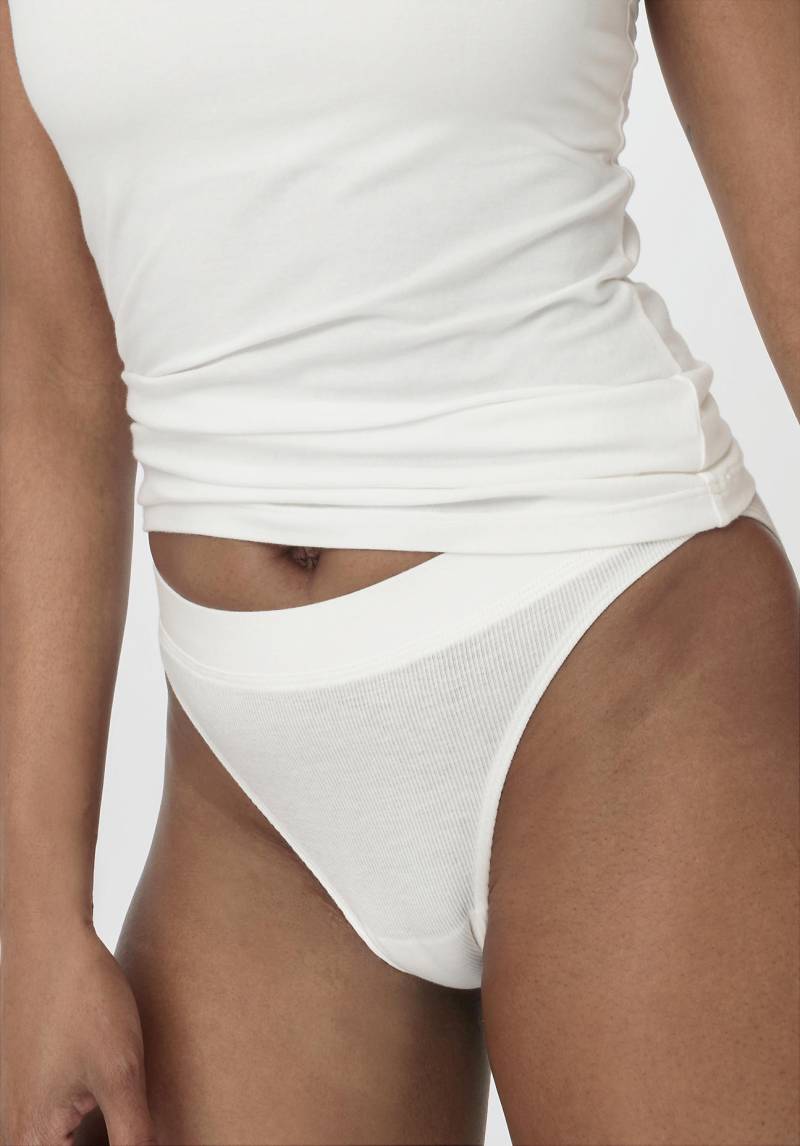 hessnatur Damen Slip Regular Cut SOFT RIB aus Bio-Baumwolle - weiß Grösse40 von hessnatur