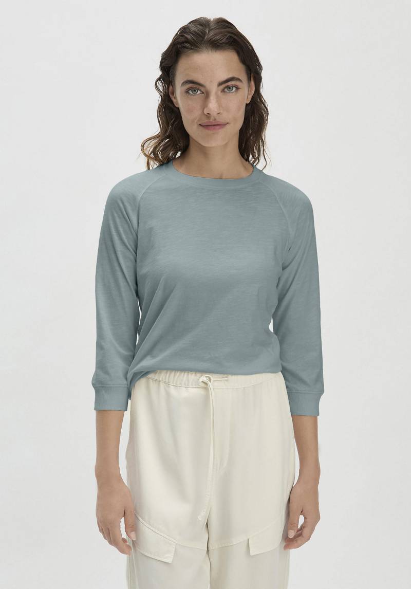 hessnatur Damen Slub Shirt Relaxed aus Bio-Baumwolle - grün Grösse34 von hessnatur