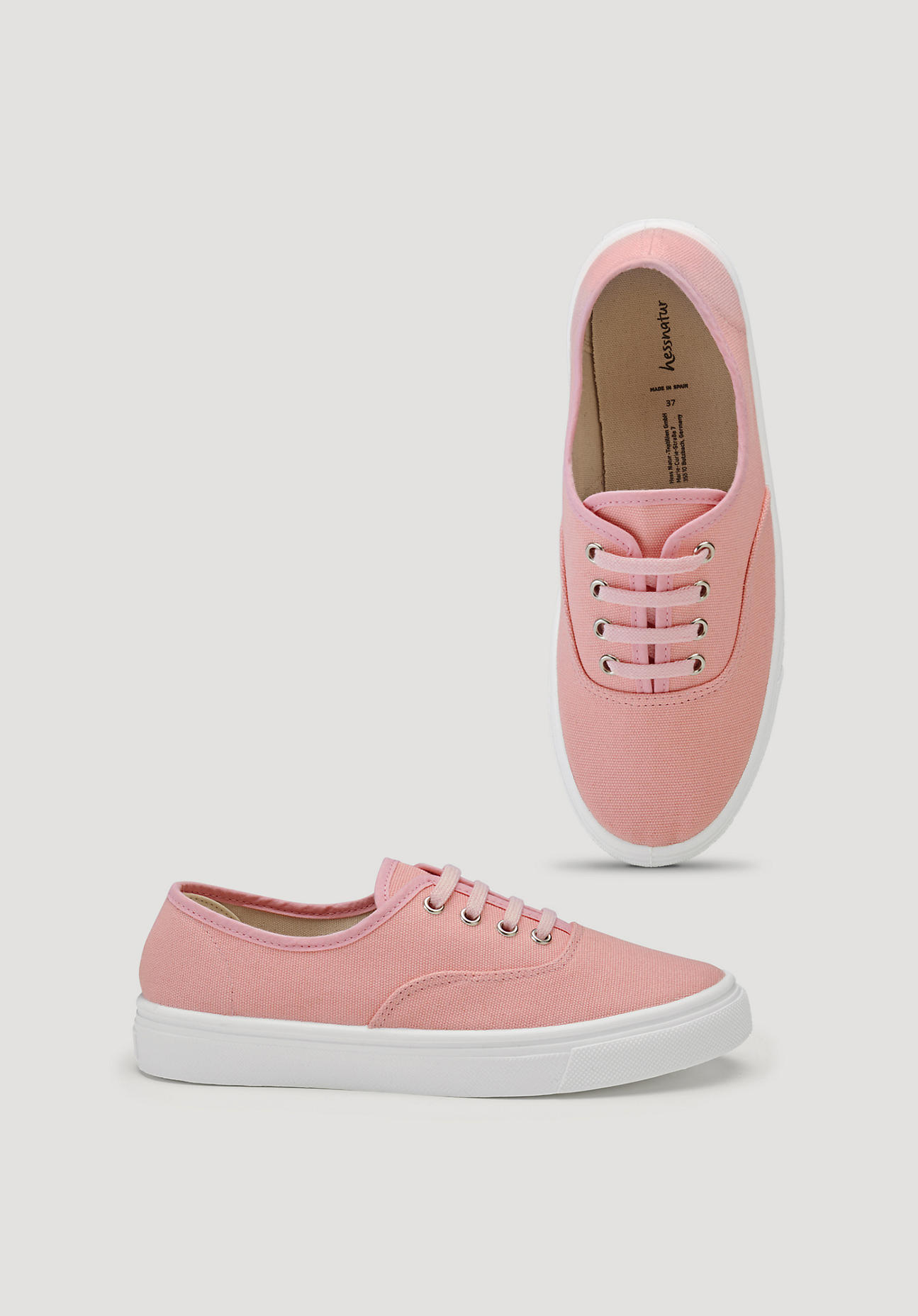 hessnatur Damen Sneaker Canvas - rosa Grösse37 von hessnatur