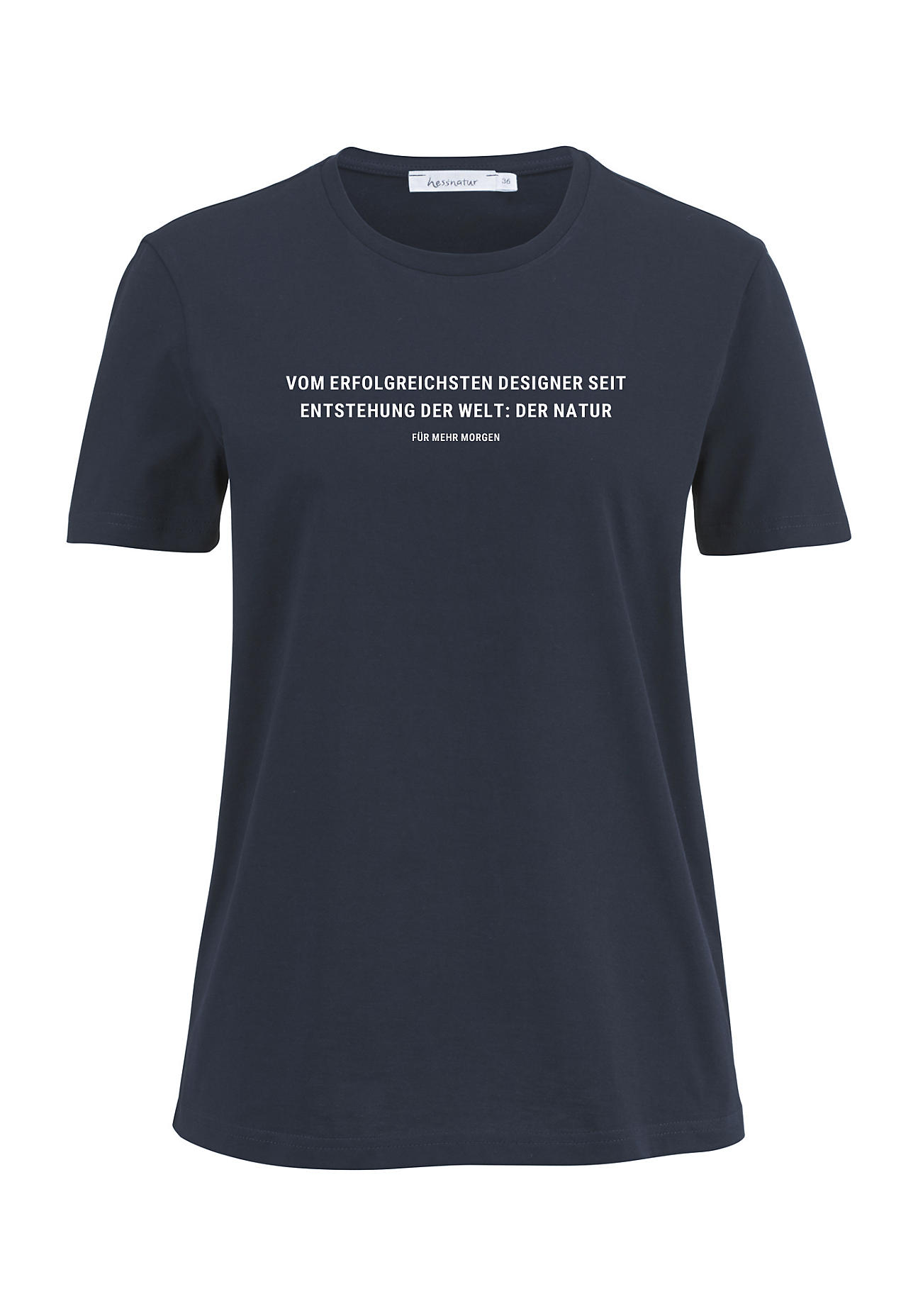 hessnatur Damen Statement Shirt aus Bio-Baumwolle - blau Grösse34 von hessnatur