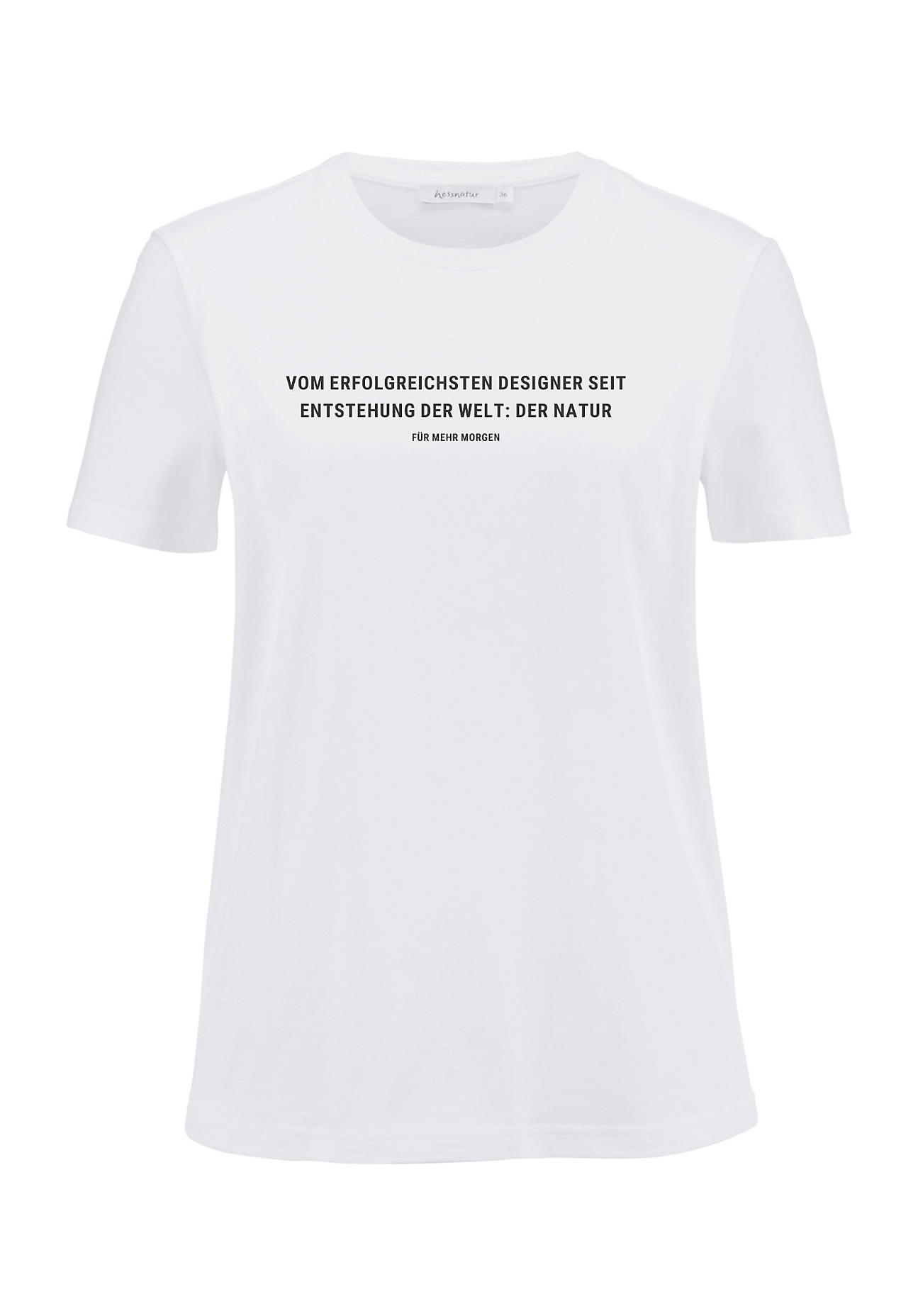 hessnatur Damen Statement Shirt aus Bio-Baumwolle - weiß Grösse34 von hessnatur