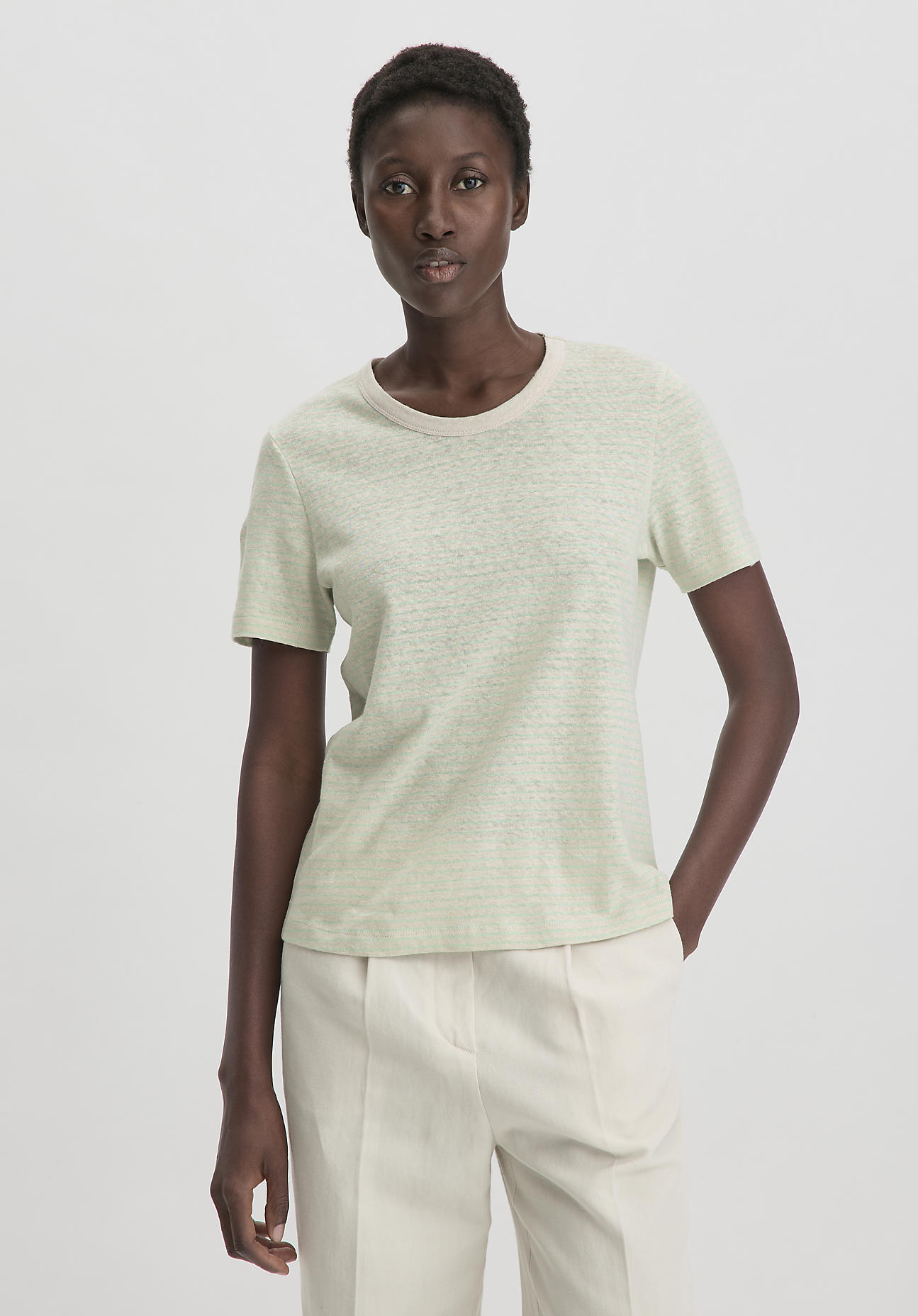 hessnatur Damen Streifen T-Shirt Relaxed aus Leinen mit reiner Bio-Baumwolle - beige Grösse40 hessnatur Damen Streifen T-Shirt Relaxed aus Leinen mit reiner Bio-Baumwolle - beige Grösse40 von hessnatur