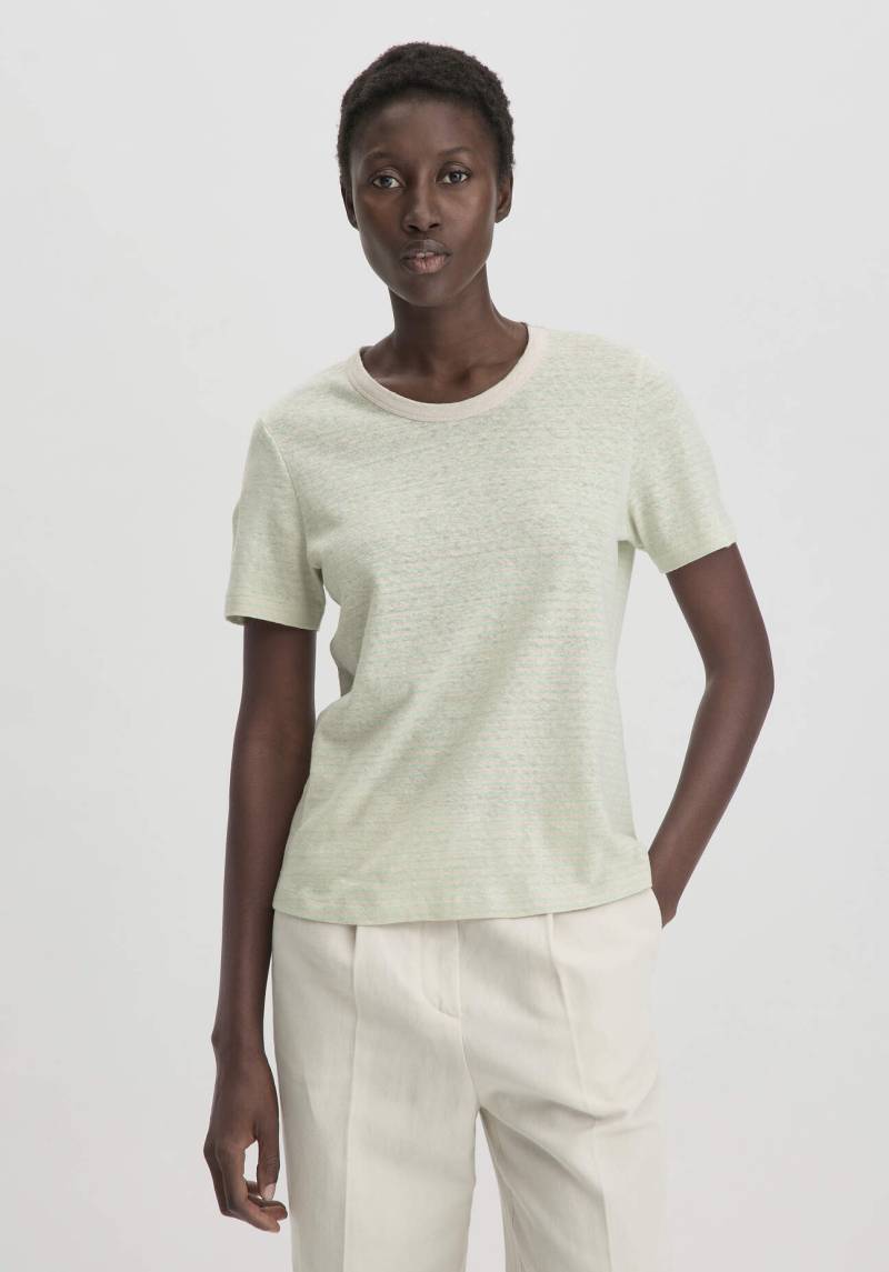 hessnatur Damen Streifen T-Shirt Relaxed aus Leinen mit reiner Bio-Baumwolle - beige Grösse48 von hessnatur