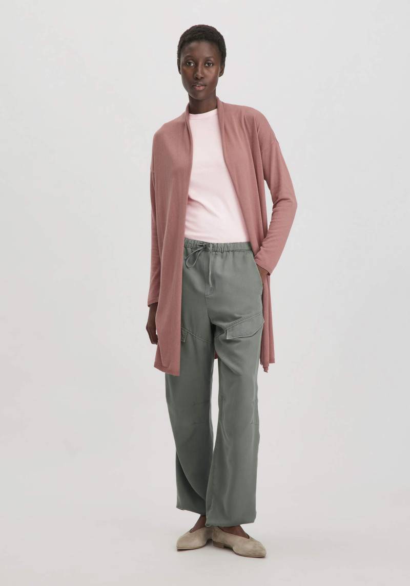 hessnatur Damen Strick Jacke Oversized aus TENCEL™ Lyocell mit Bio-Baumwolle - braun GrösseXS von hessnatur