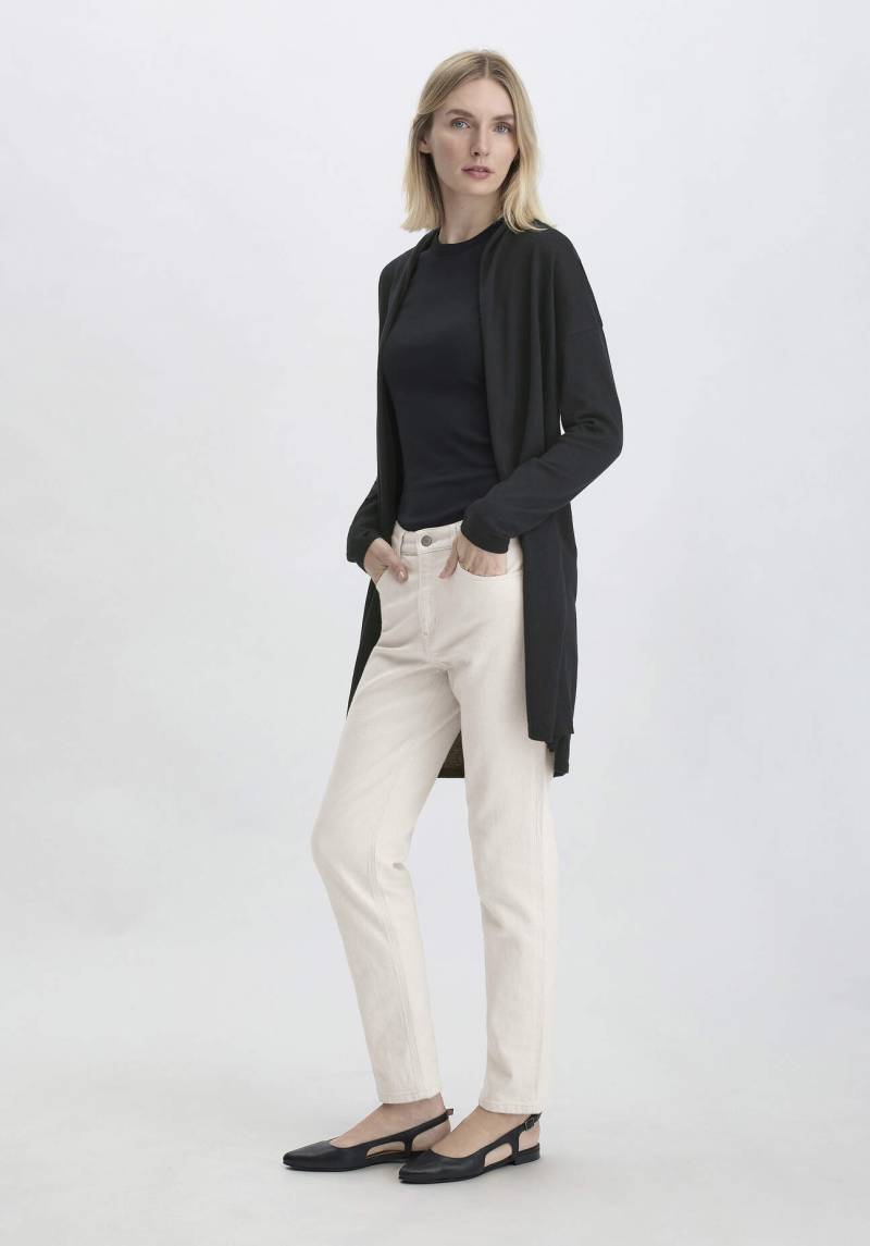 hessnatur Damen Strick Jacke Oversized aus TENCEL™ Lyocell mit Bio-Baumwolle - schwarz GrösseL von hessnatur