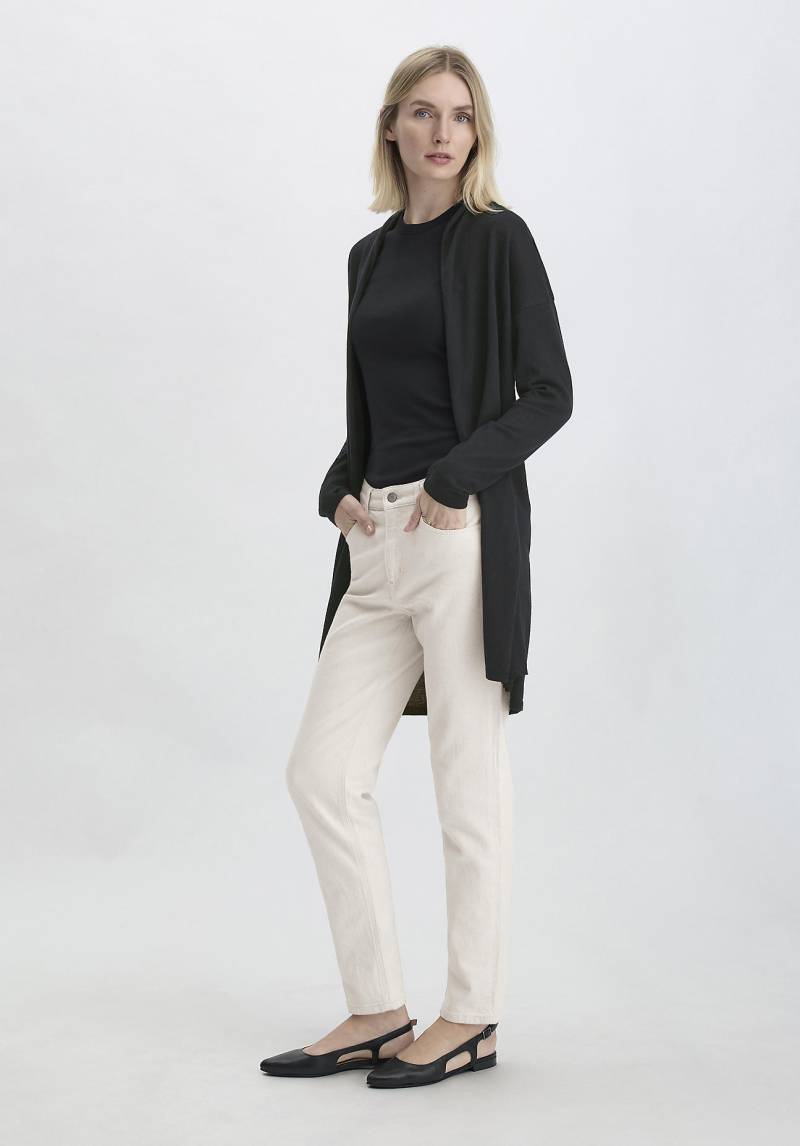 hessnatur Damen Strick Jacke Oversized aus TENCEL™ Lyocell mit Bio-Baumwolle - schwarz GrösseXS von hessnatur