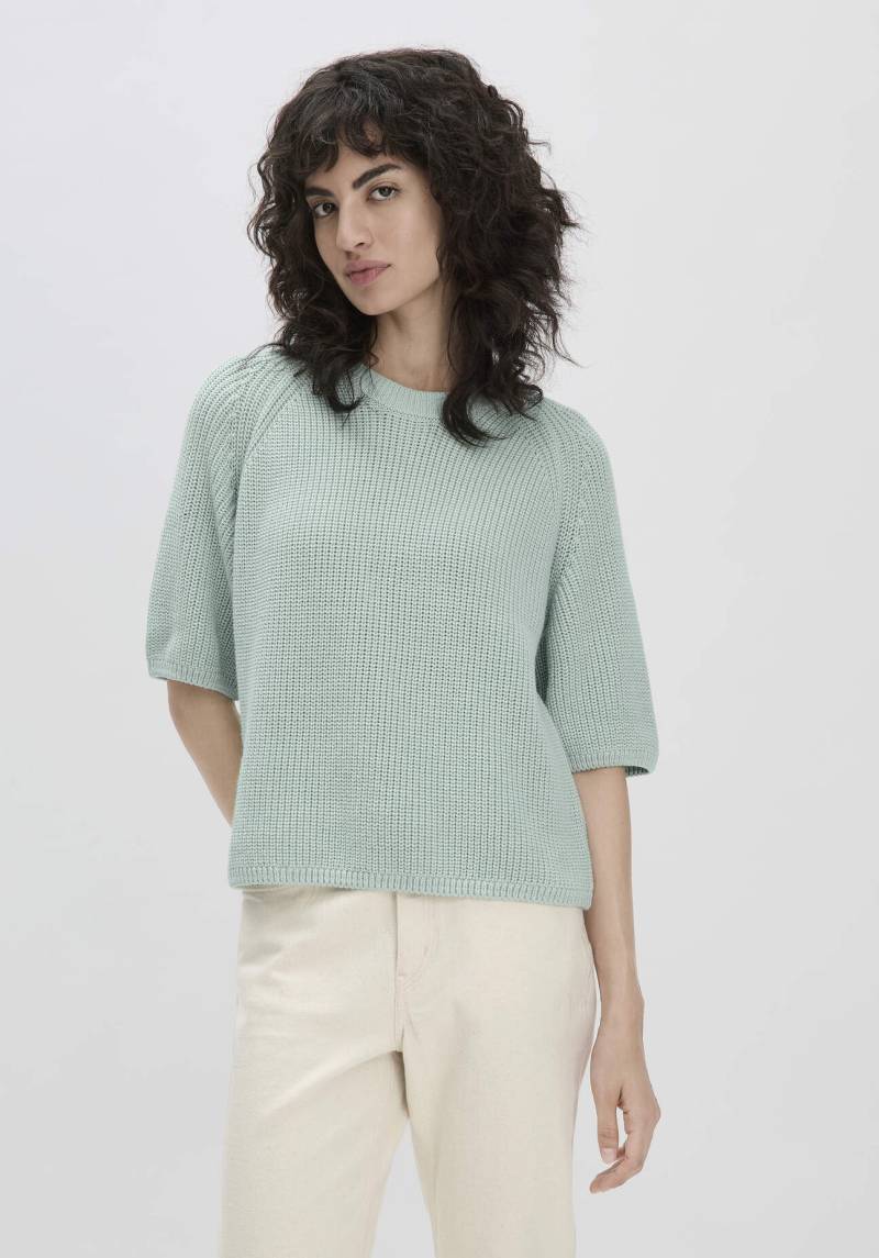 hessnatur Damen Strick Pullover Relaxed aus Bio-Baumwolle - grün GrösseXS von hessnatur