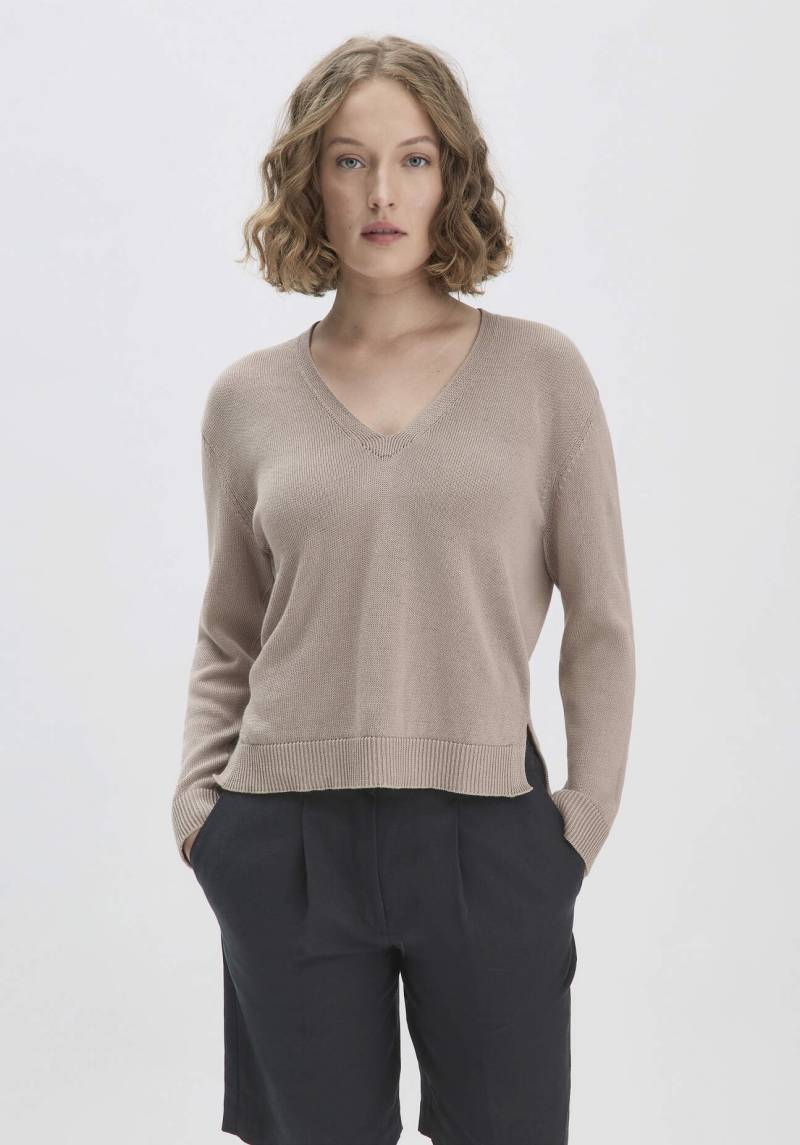 hessnatur Damen Strick Pullover Relaxed aus Bio-Baumwolle mit edlem Leinen - beige GrösseXS von hessnatur