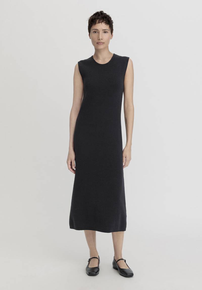 hessnatur Damen Strickkleid Regular aus Bio-Baumwolle und Bio-Merinowolle - schwarz GrösseXS von hessnatur