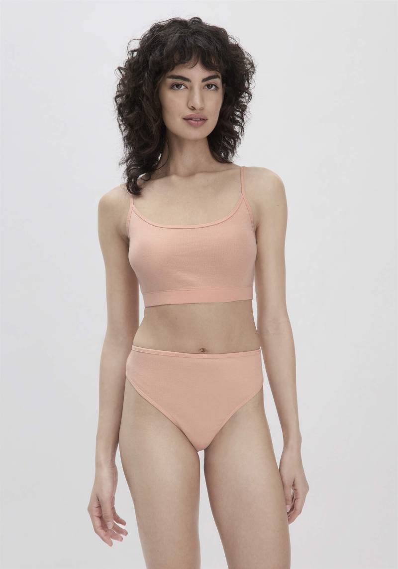 hessnatur Damen Taillenslip High Waist 2er-Set PURE NATURE aus Bio-Baumwolle - rosa Grösse48 von hessnatur
