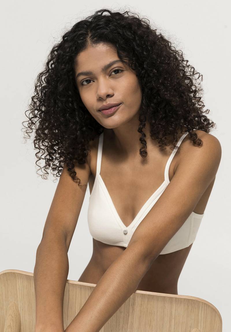 hessnatur Damen Triangel BH bügellos COTTON FEEL aus Bio-Baumwolle - weiß Grösse75B von hessnatur