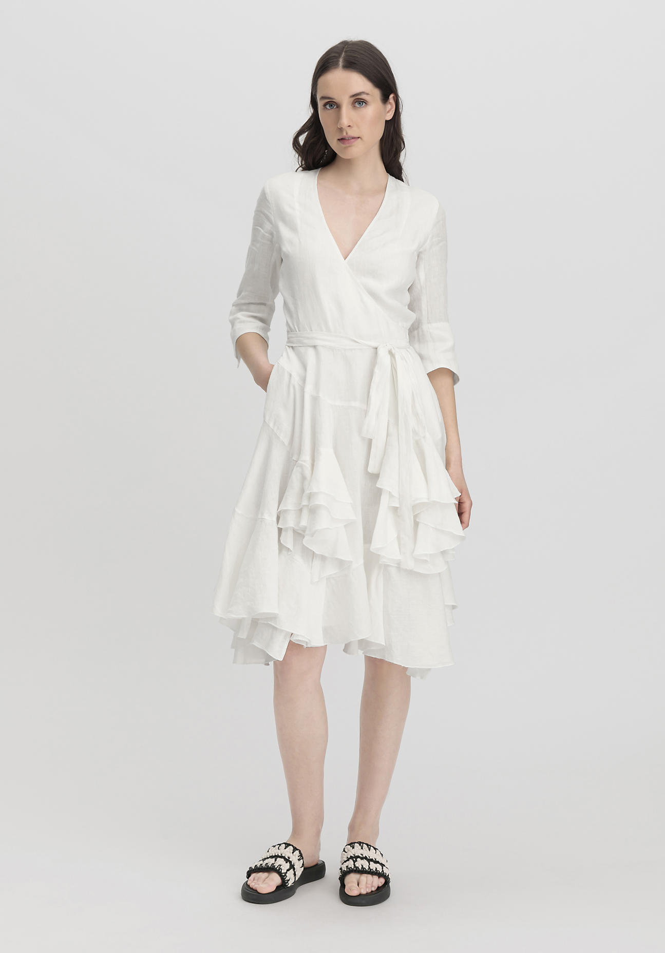 hessnatur Damen WUNDERKIND × hessnaturfarben Wrap Kleid Regular aus Leinen - weiß Grösse36 hessnatur Damen WUNDERKIND × hessnaturfarben Wrap Kleid Regular aus Leinen - weiß Grösse36 von hessnatur
