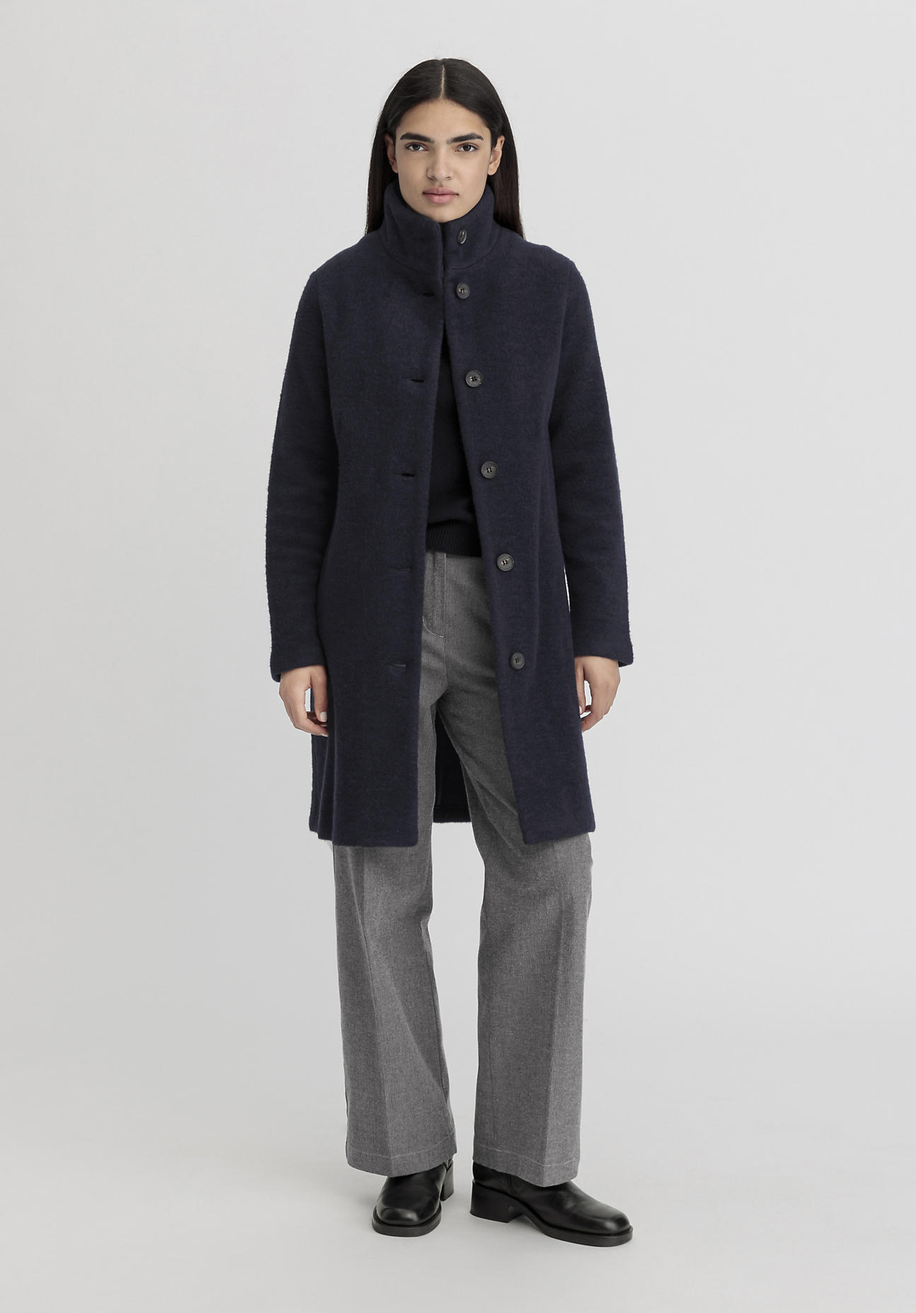 hessnatur Damen Wollfleece Mantel Regular aus Bio-Merinowolle - blau Grösse38 hessnatur Damen Wollfleece Mantel Regular aus Bio-Merinowolle - blau Grösse38 von hessnatur