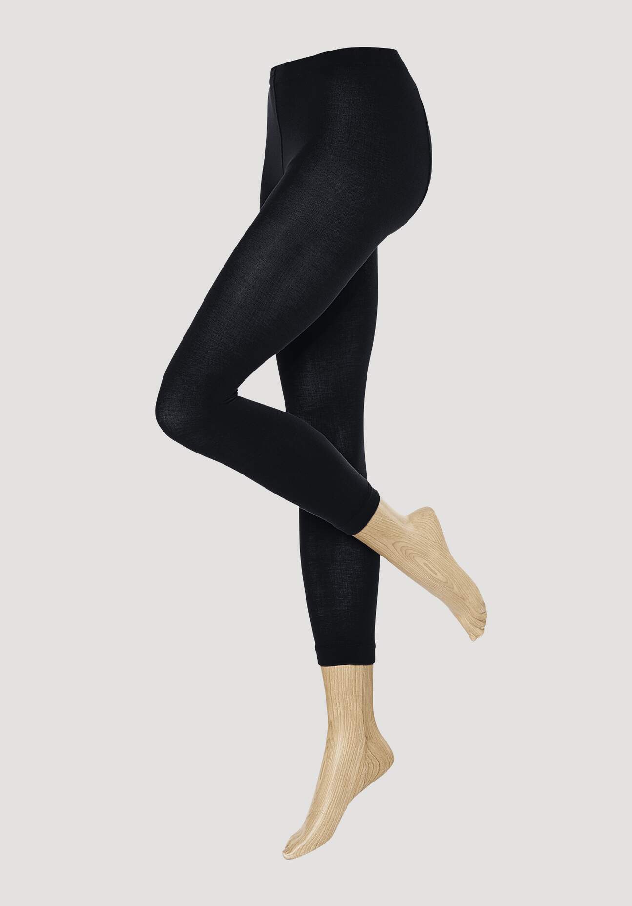 hessnatur Feinstrumpf-Leggings aus Bio-Baumwolle - schwarz Grösse36/38 von hessnatur