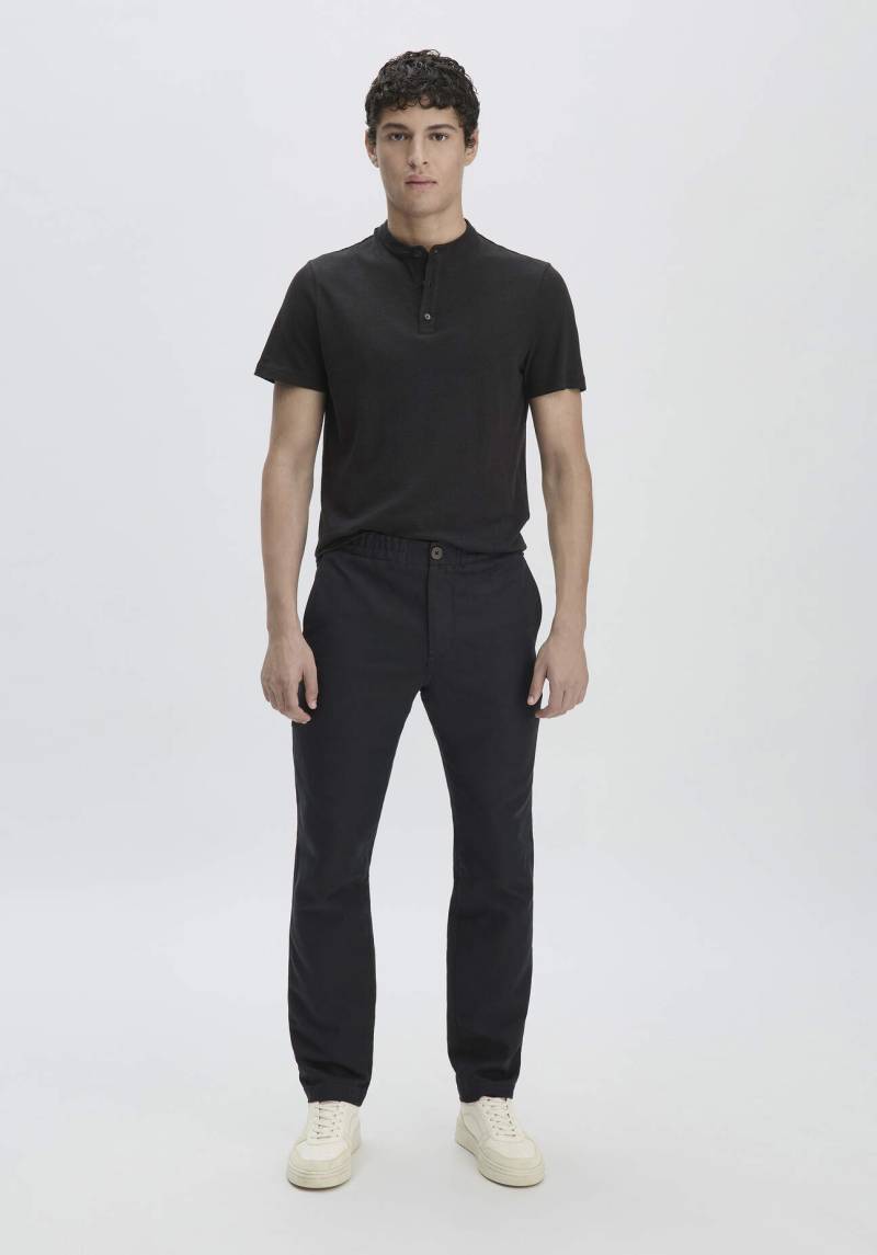 hessnatur Herren Hose ENEA Regular aus Bio-Baumwolle mit Leinen - schwarz Grösse33/32 von hessnatur