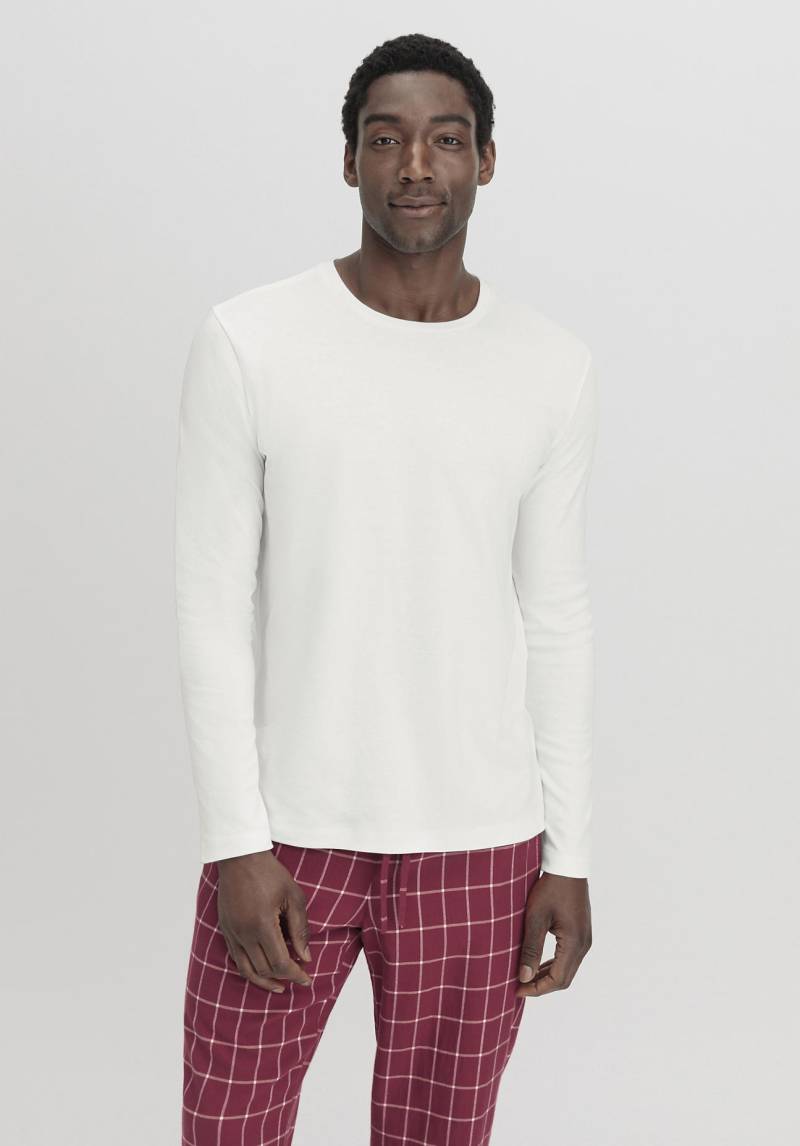 hessnatur Herren Langarmshirt Relaxed PURE NATURE aus Bio-Baumwolle - weiß Grösse52 von hessnatur