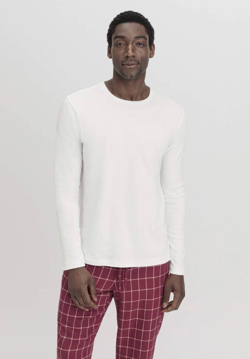 hessnatur Herren Langarmshirt Relaxed PURE NATURE aus Bio-Baumwolle - weiß Grösse56 von hessnatur