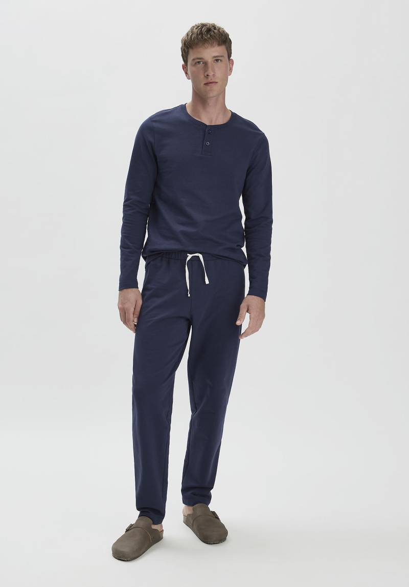 hessnatur Herren Loungehose Relaxed aus Bio-Baumwolle mit Kapok - blau Grösse48 von hessnatur