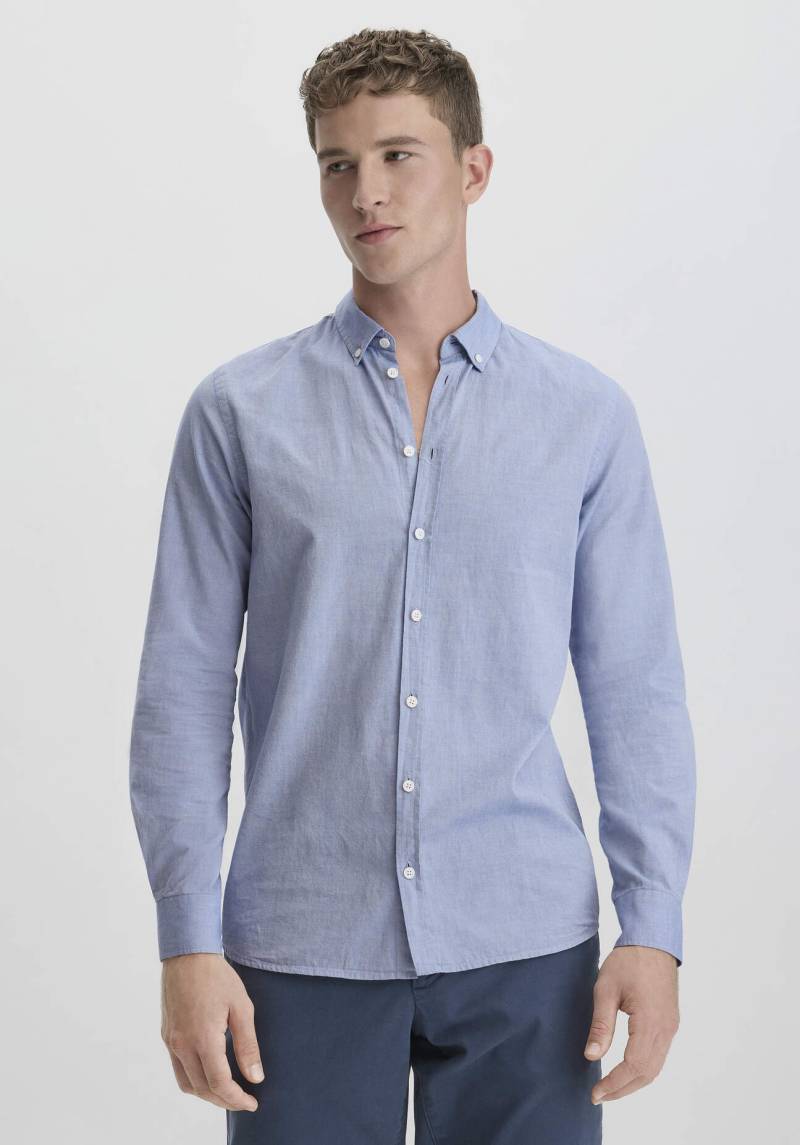 hessnatur Herren Oxford Hemd Regular aus Bio-Baumwolle - blau GrösseM (41/42) von hessnatur