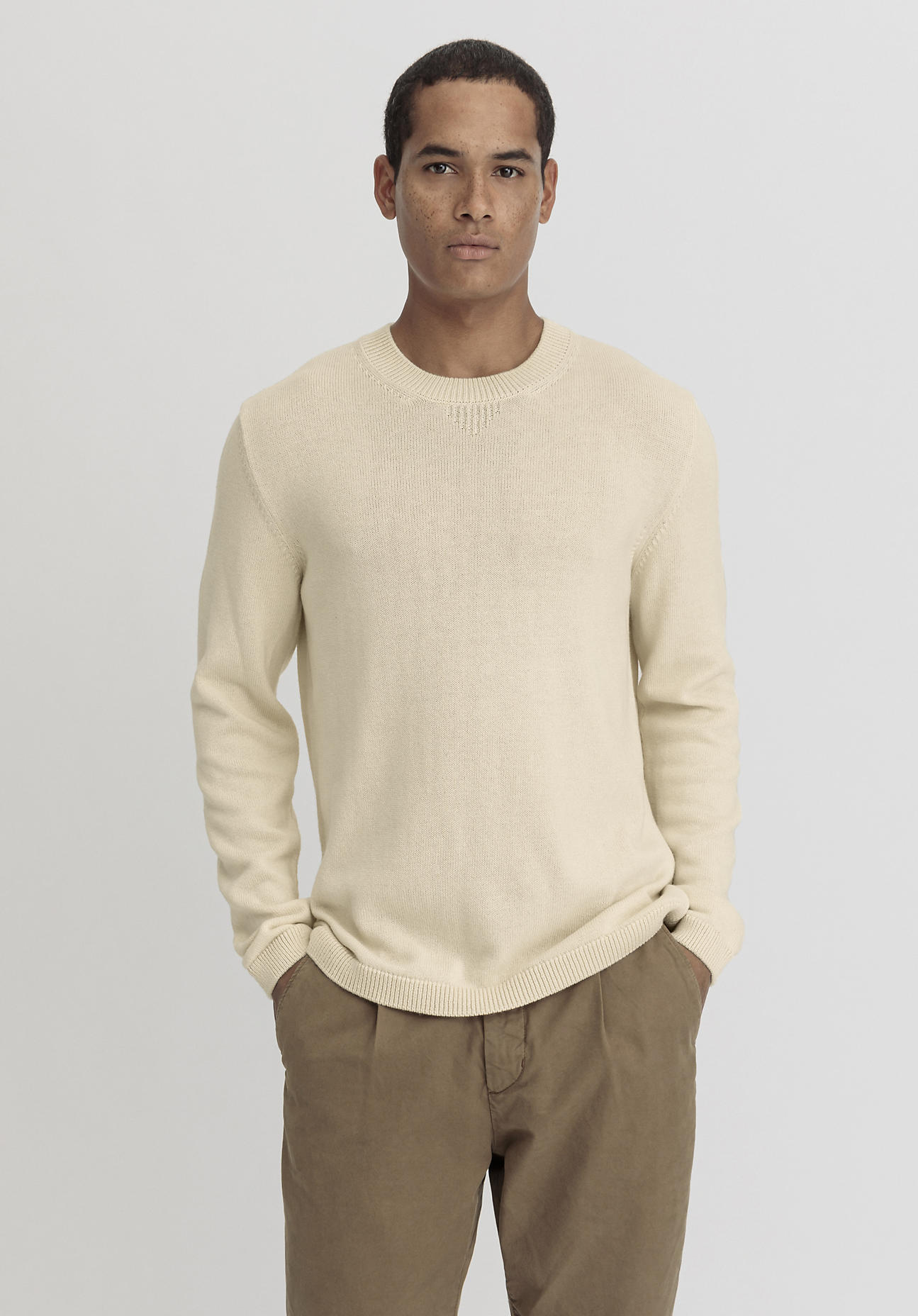 hessnatur Herren Pullover Regular aus Bio-Baumwolle mit Bio-Merinowolle - naturfarben Grösse56 hessnatur Herren Pullover Regular aus Bio-Baumwolle mit Bio-Merinowolle - naturfarben Grösse56 von hessnatur