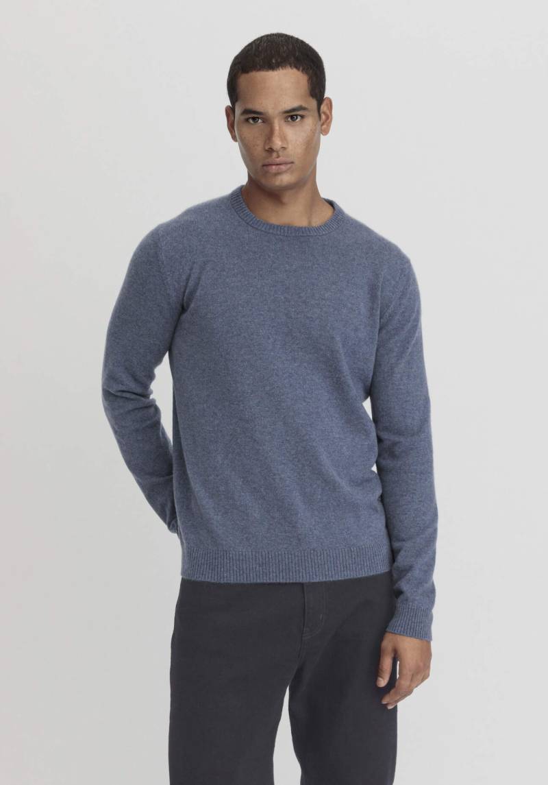 hessnatur Herren Strick Pullover Regular BETTER RECYCLING aus Kaschmir - blau Grösse52 von hessnatur