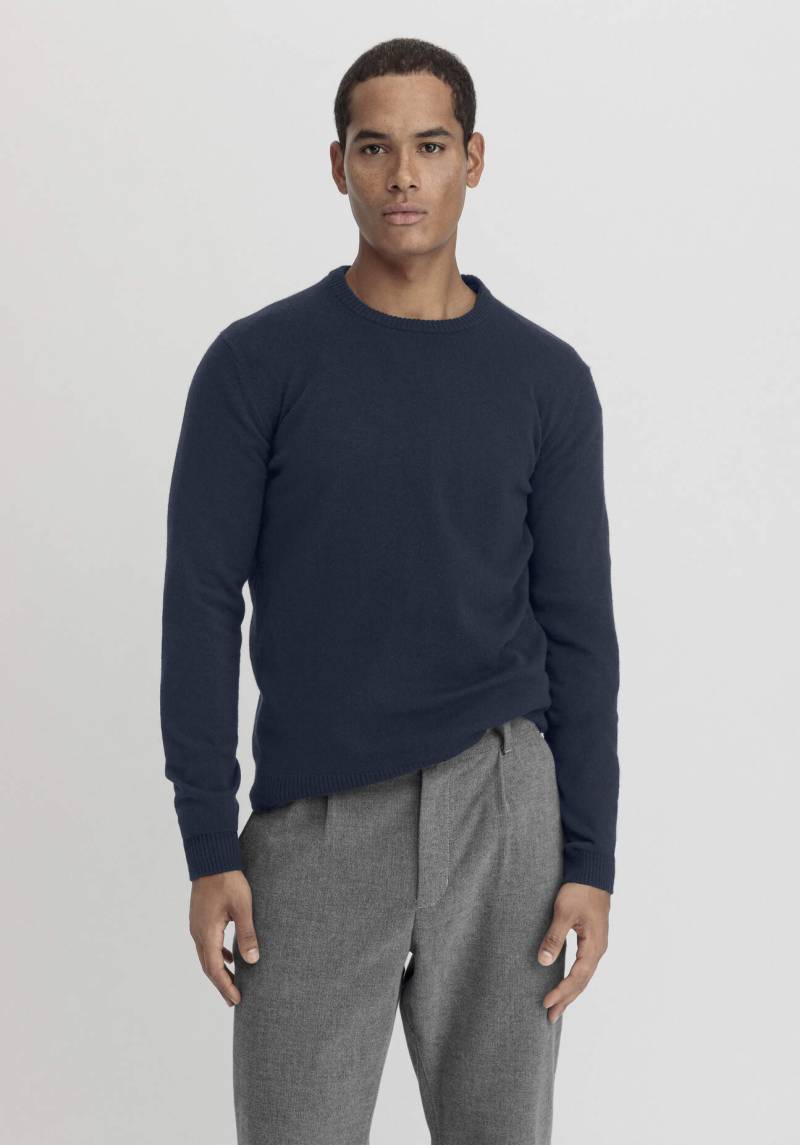 hessnatur Herren Strick Pullover Regular BETTER RECYCLING aus Kaschmir - blau Grösse56 von hessnatur