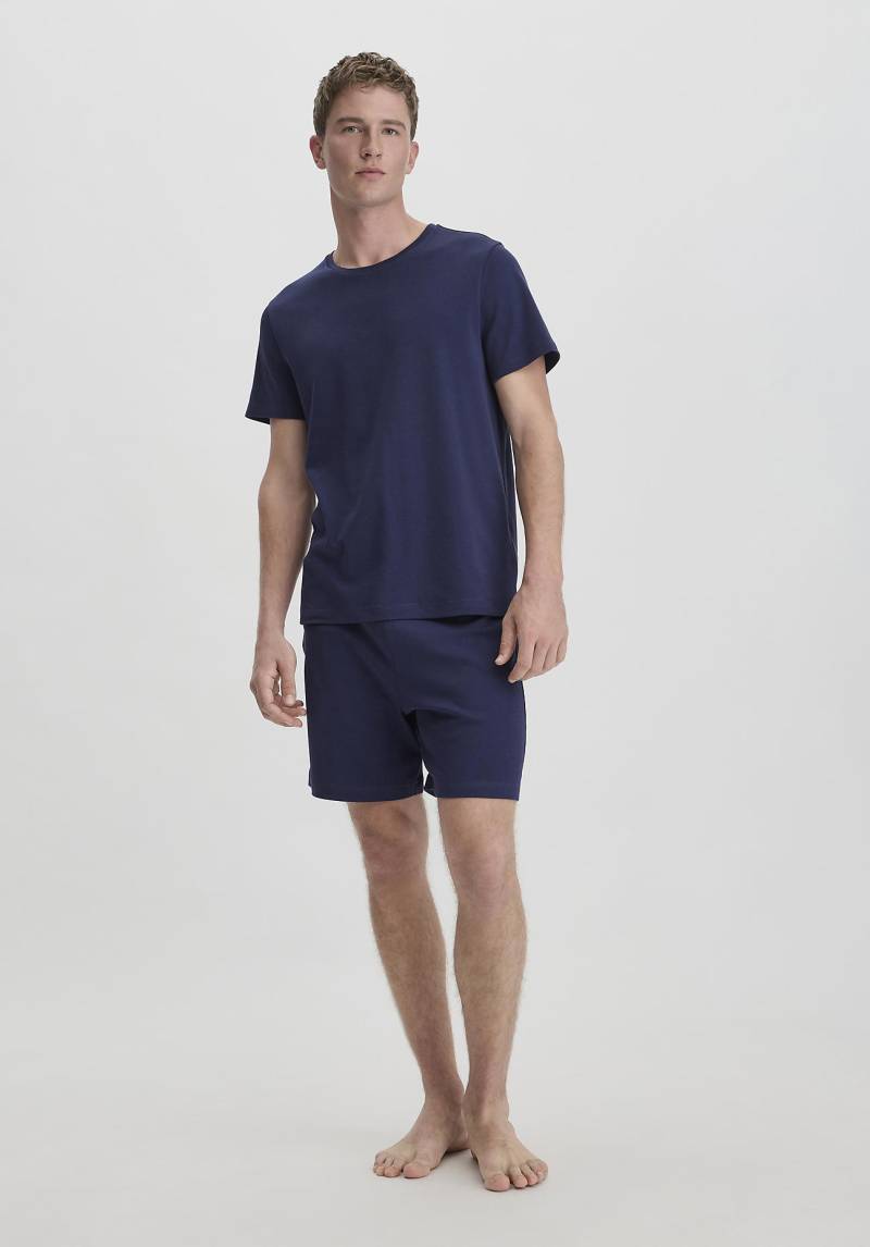 hessnatur Herren Pyjama Relaxed PURE NATURE aus Bio-Baumwolle - blau Grösse52 von hessnatur
