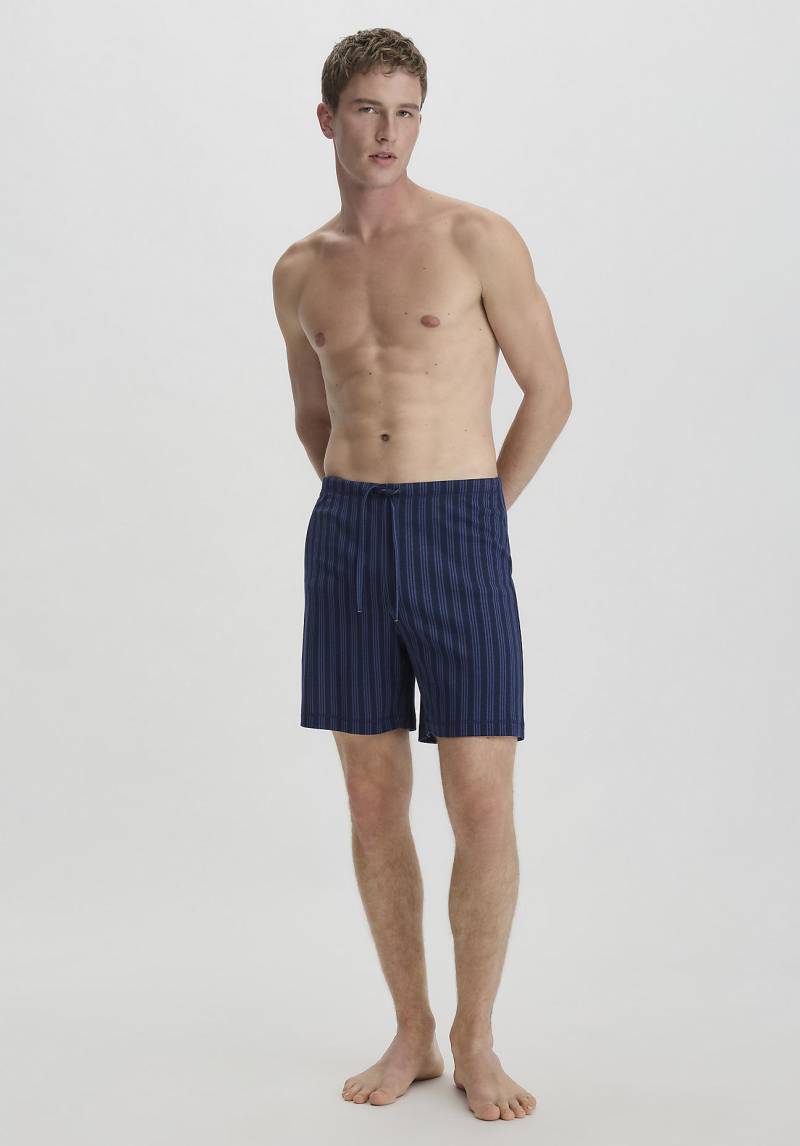 hessnatur Herren Schlafshorts Relaxed PURE NATURE aus Bio-Baumwolle - blau Grösse48 von hessnatur