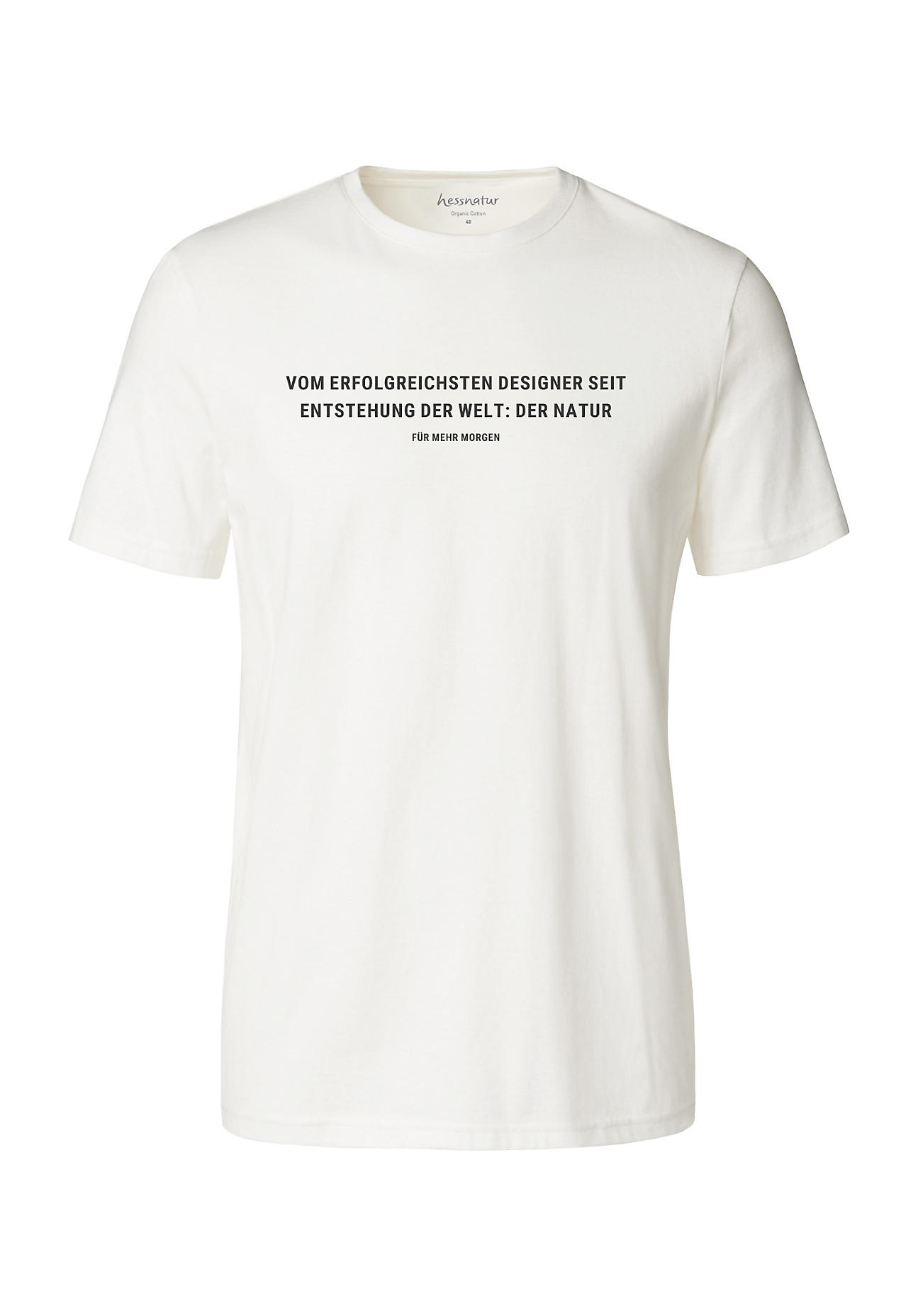 hessnatur Herren Statement Shirt aus Bio-Baumwolle - weiß Grösse50 von hessnatur