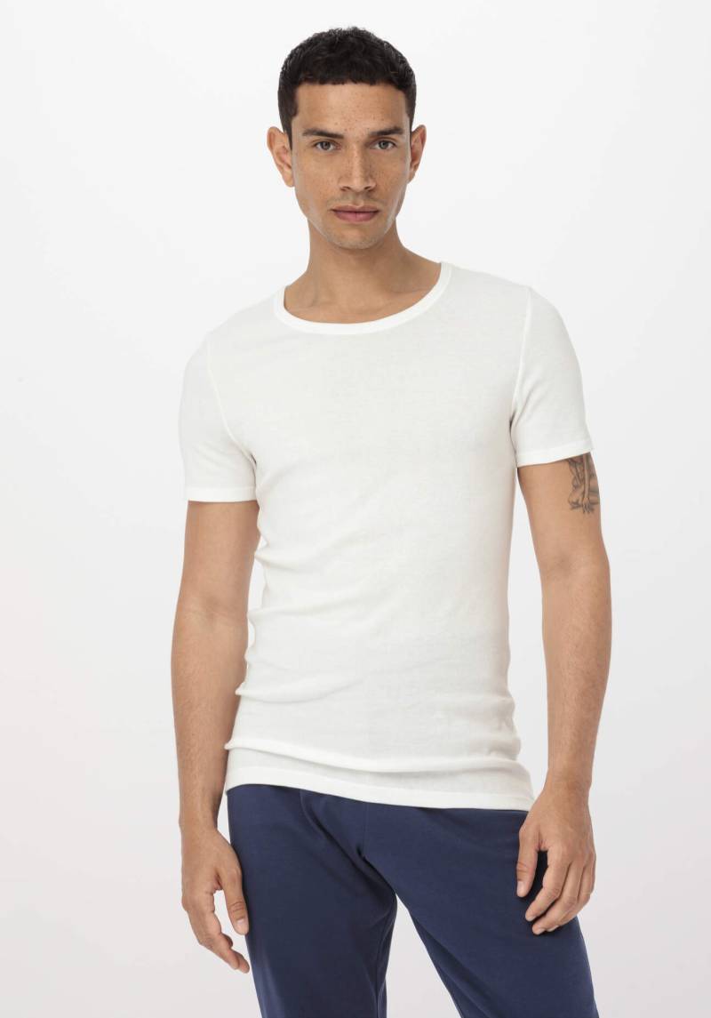 hessnatur Herren T-Shirt Fitted 2er Pack PURE NATURE aus Bio-Baumwolle - weiß Grösse6 = L von hessnatur