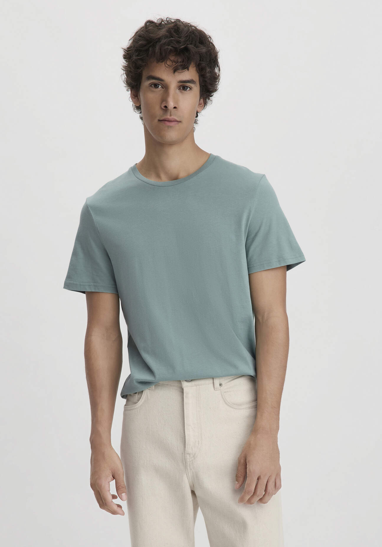 hessnatur Herren T-Shirt Regular aus Bio-Baumwolle - grün Grösse56 von hessnatur