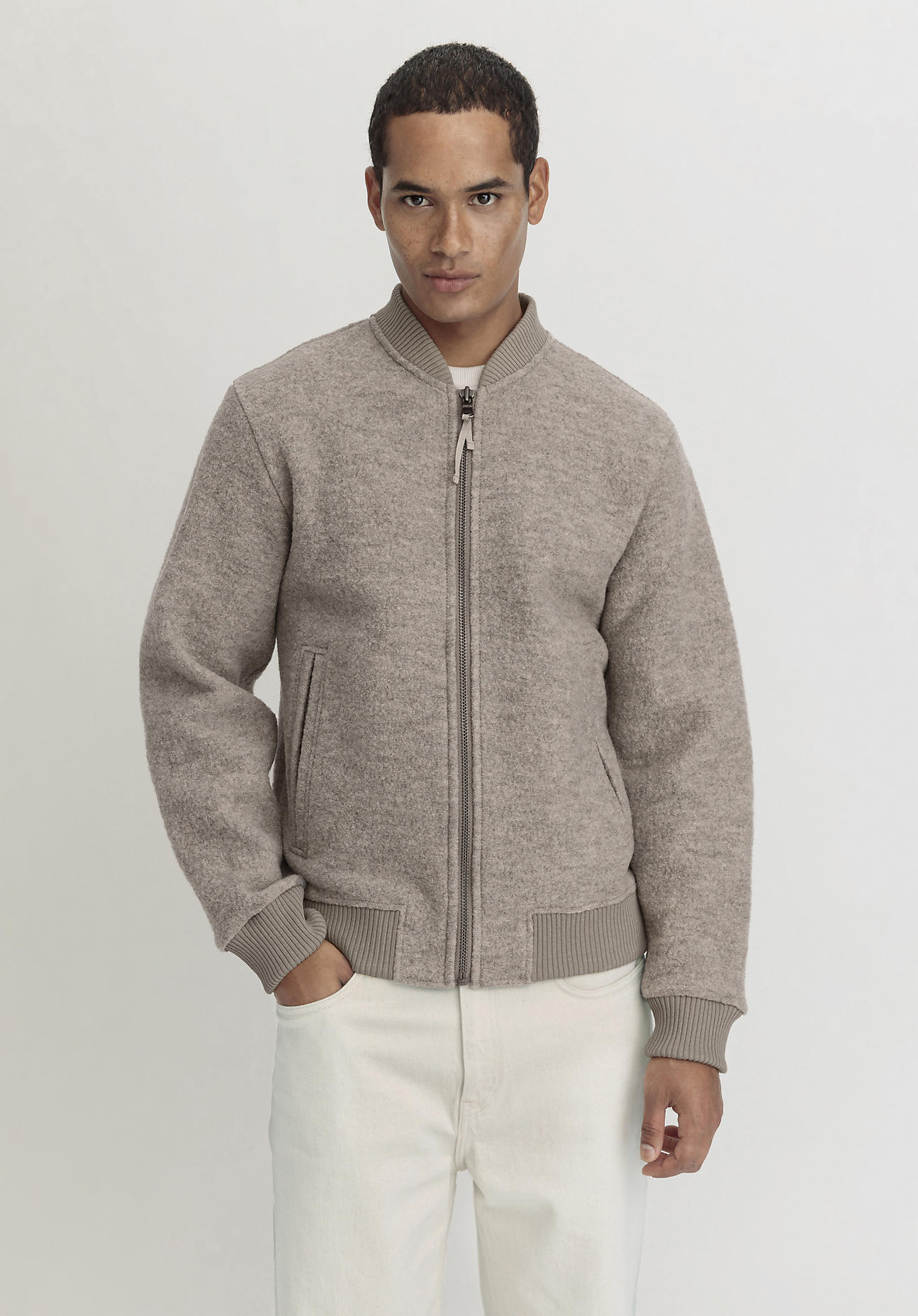 hessnatur Herren Wollwalk Jacke Relaxed aus Bio-Merinowolle - grau Grösse48 hessnatur Herren Wollwalk Jacke Relaxed aus Bio-Merinowolle - grau Grösse48 von hessnatur