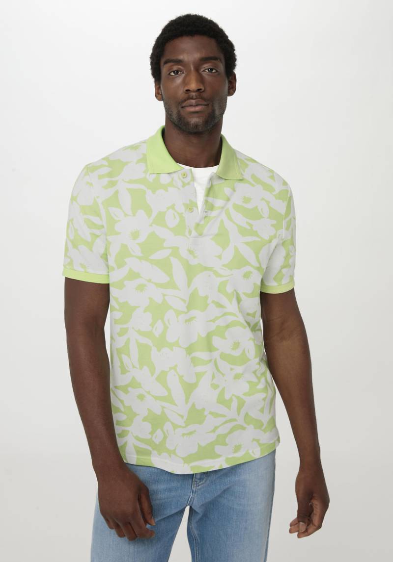 hessnatur Herren Zwirn Polo Shirt Regular aus Bio-Baumwolle - grün Grösse46 von hessnatur
