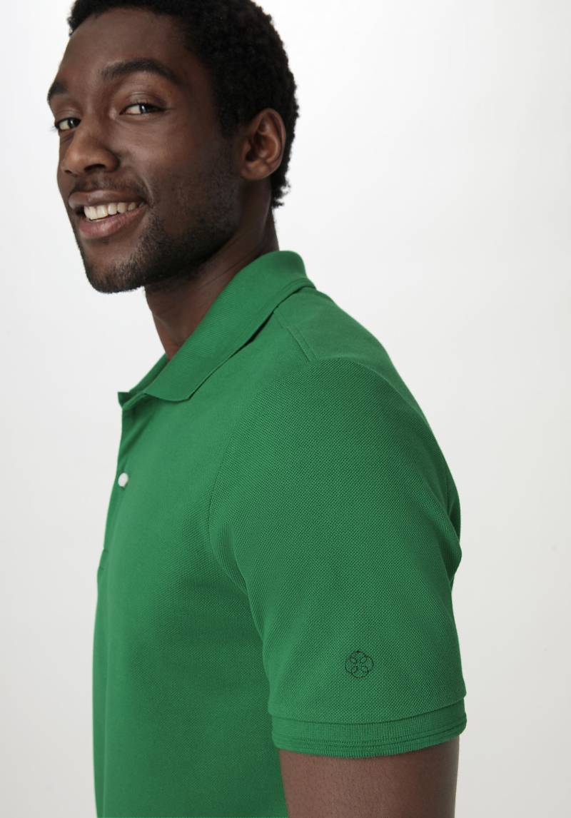 hessnatur Herren Zwirn Polo Shirt Regular aus Bio-Baumwolle - grün Grösse54 von hessnatur