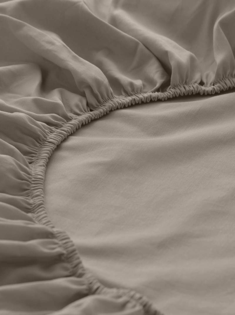 hessnatur Jersey Spannbettlaken aus Bio-Baumwolle - beige Grösse140-160x200 cm von hessnatur