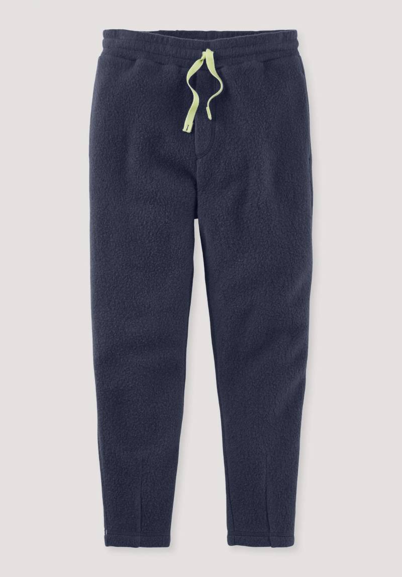 hessnatur Kinder Fleece Hose Regular aus Bio-Baumwolle - blau Grösse98/104 von hessnatur