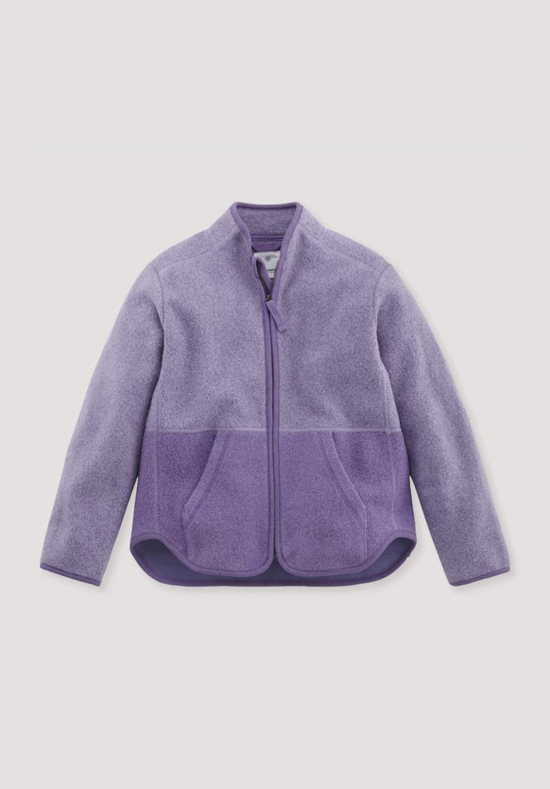 hessnatur Kinder Fleece Jacke Regular BETTER RECYCLING aus Bio-Baumwolle - lila Grösse146/152 von hessnatur