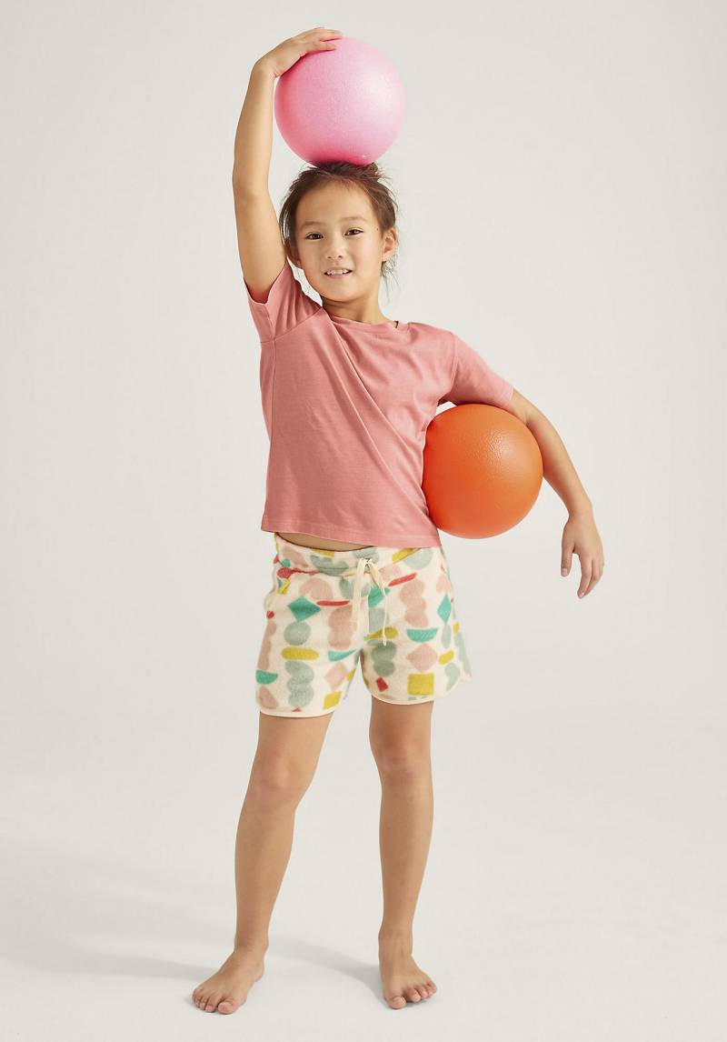 hessnatur Kinder Fleece Shorts Regular aus Bio-Baumwolle - naturfarben Grösse122/128 von hessnatur